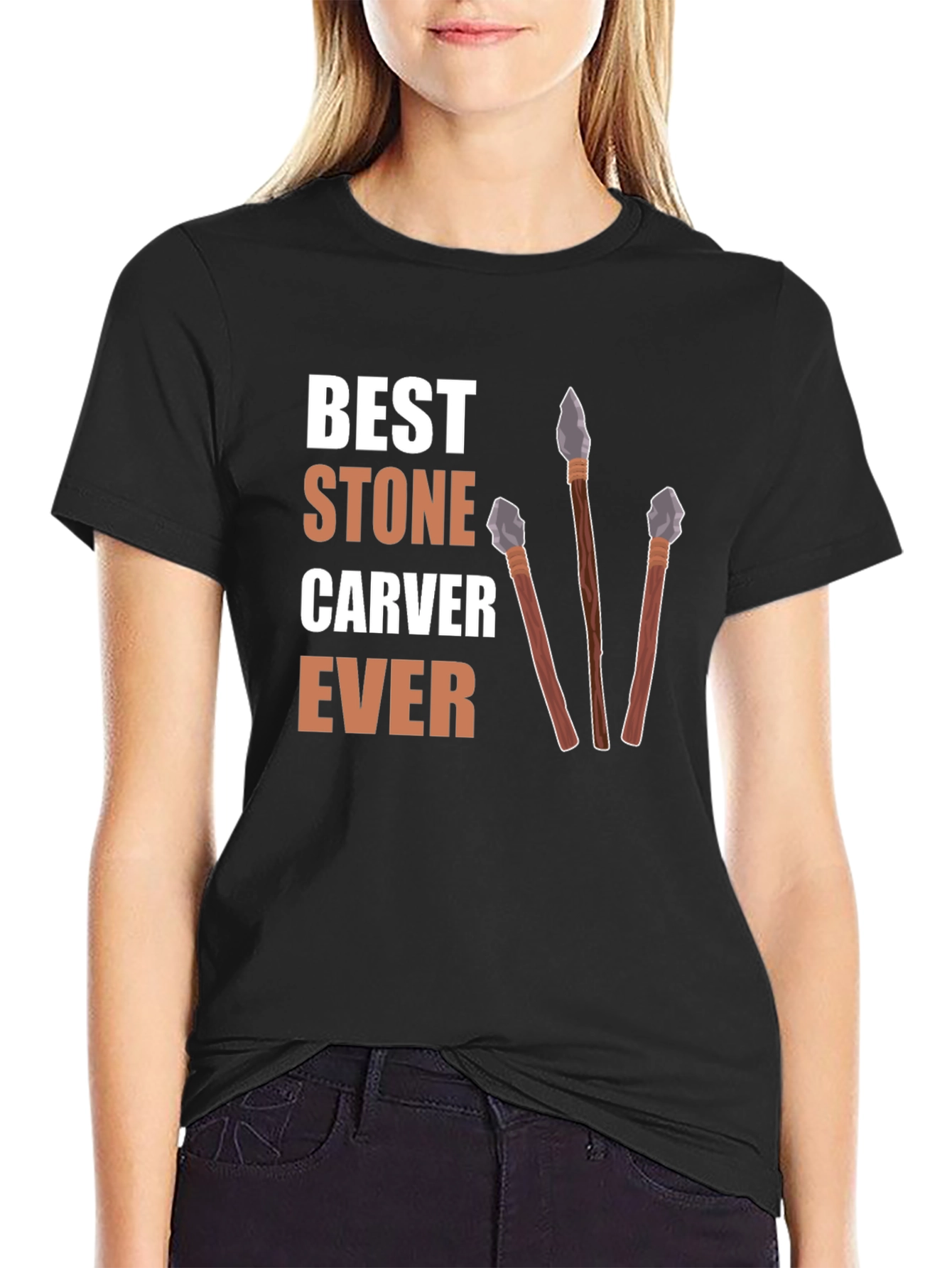 Black Best Stone Carver Ever T-Shirt view 2