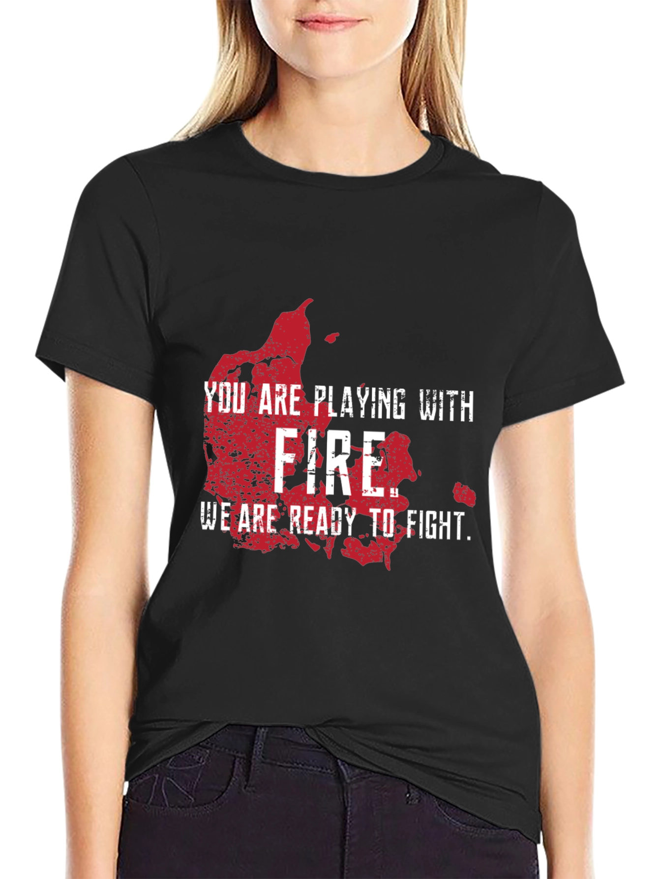 Black You are Playing with Fire T-Shirt view 2