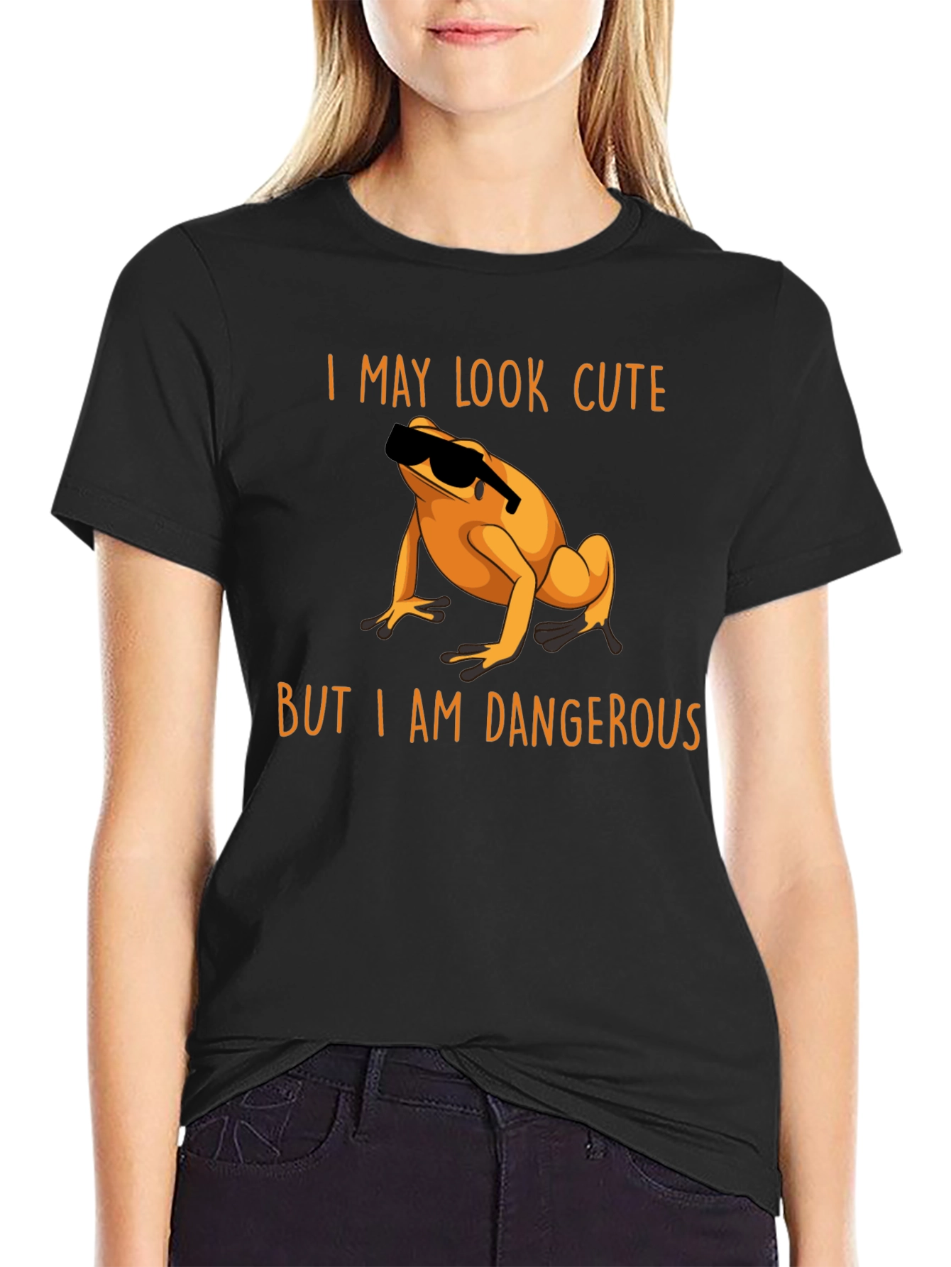 Black Cute But Dangerous Frog T-Shirt view 2