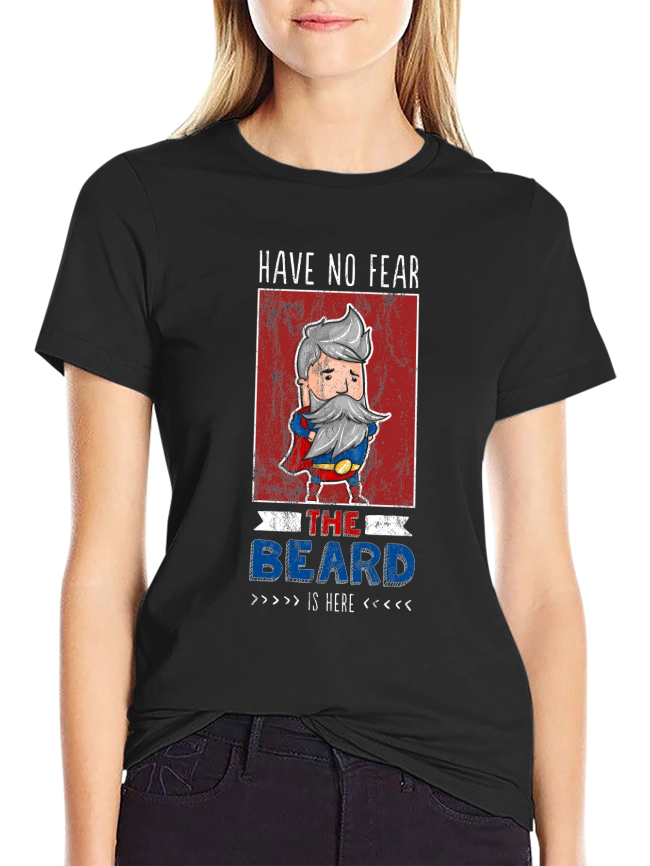 Black Have No Fear The Beard Is Here T-Shirt view 2