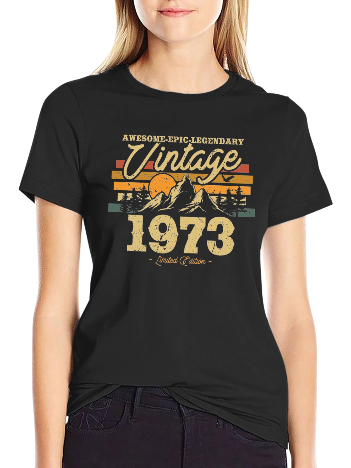 Black Vintage 1973 T-Shirt - Awesome Epic Legendary view 2