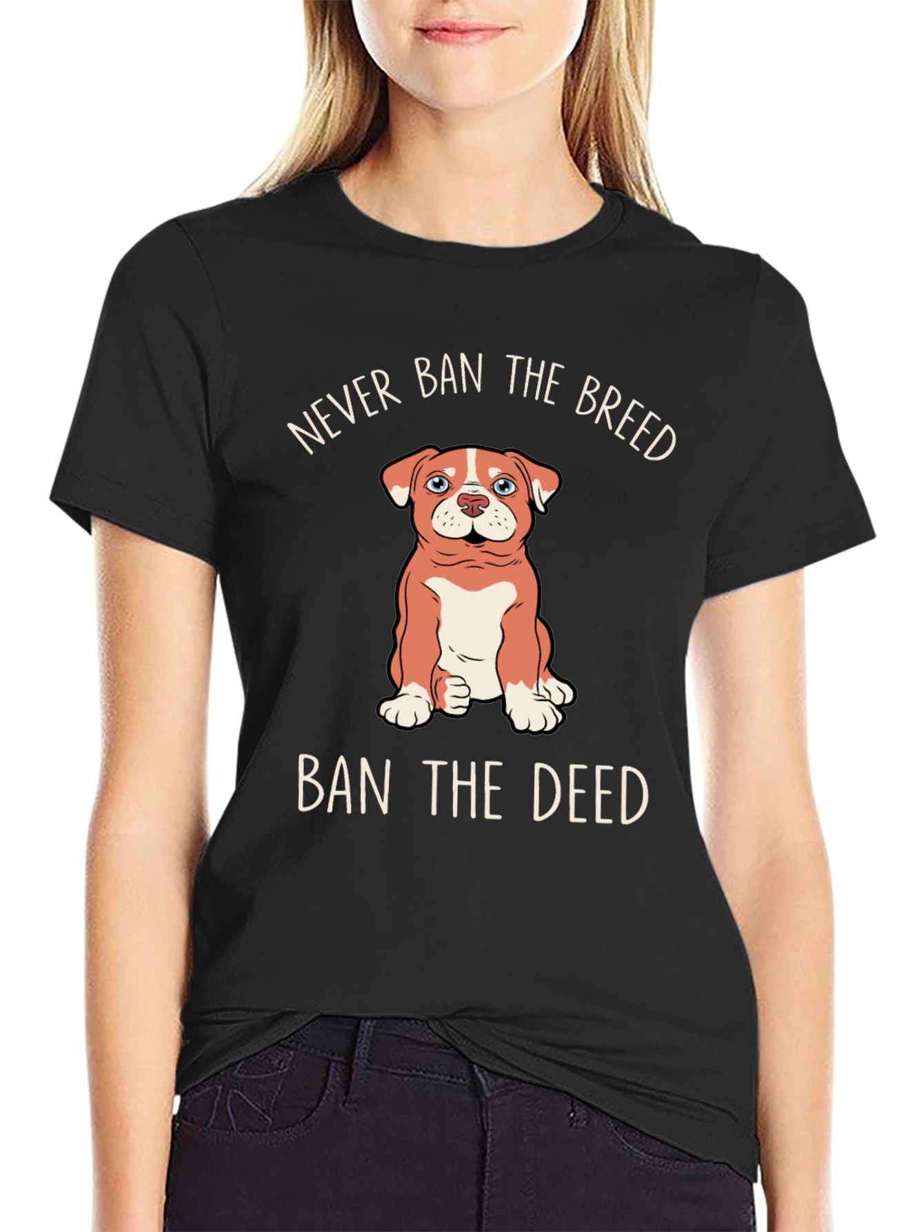 Black Never Ban The Breed, Ban The Deed T-Shirt view 2