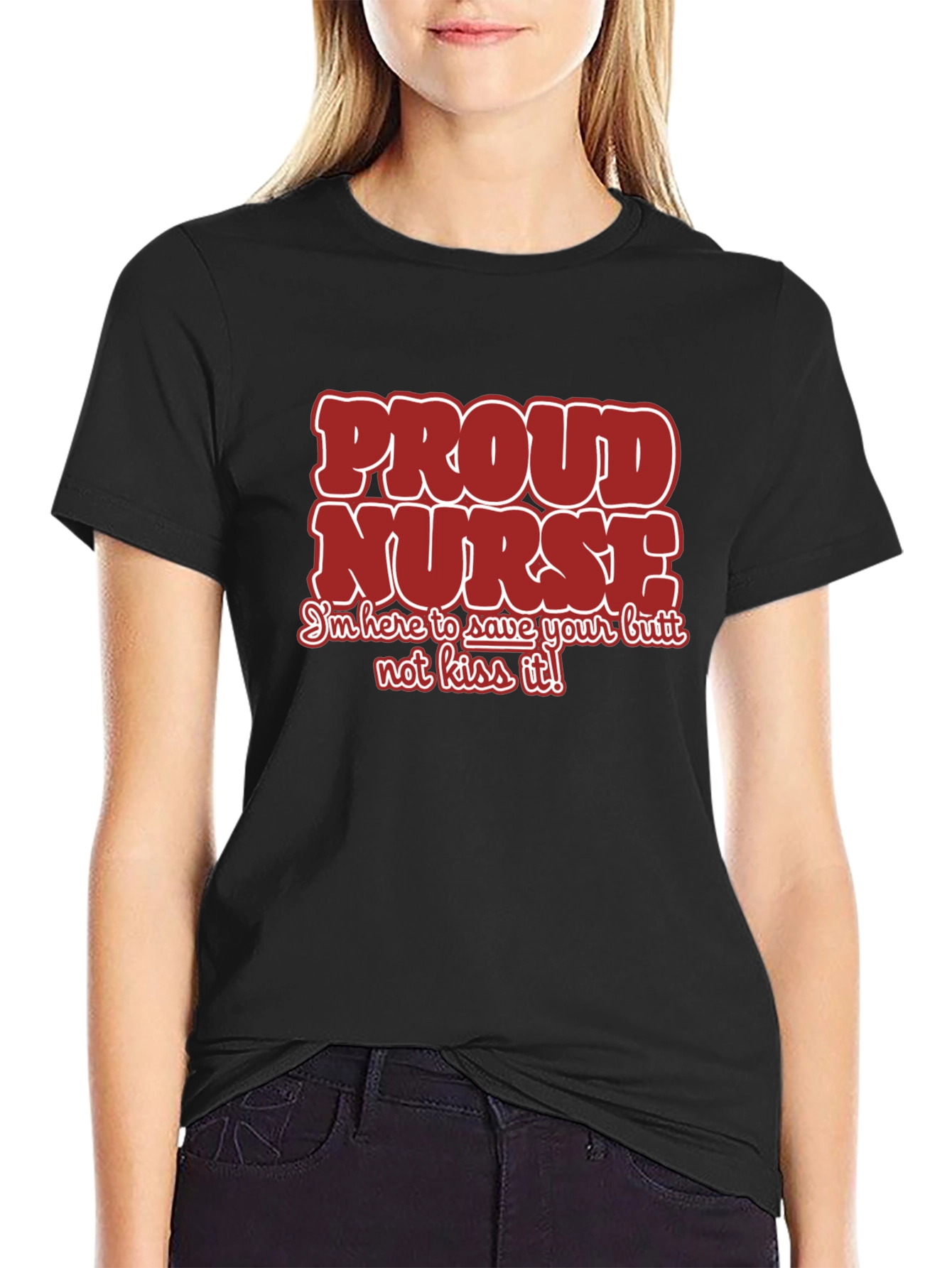 Black Proud Nurse Graphic T-Shirt view 2