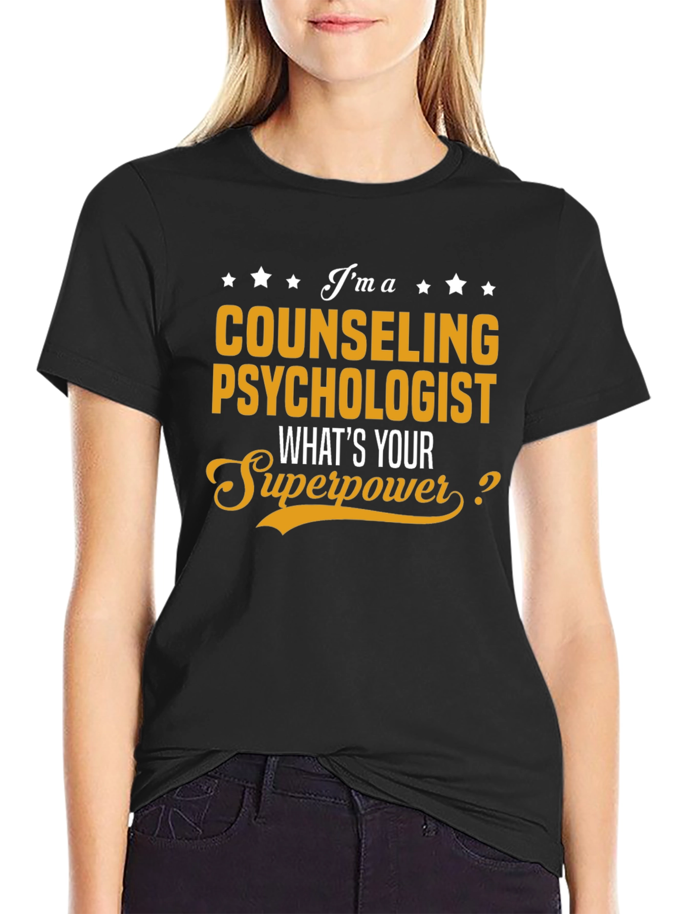 Black Counseling Psychologist Superpower T-Shirt view 2