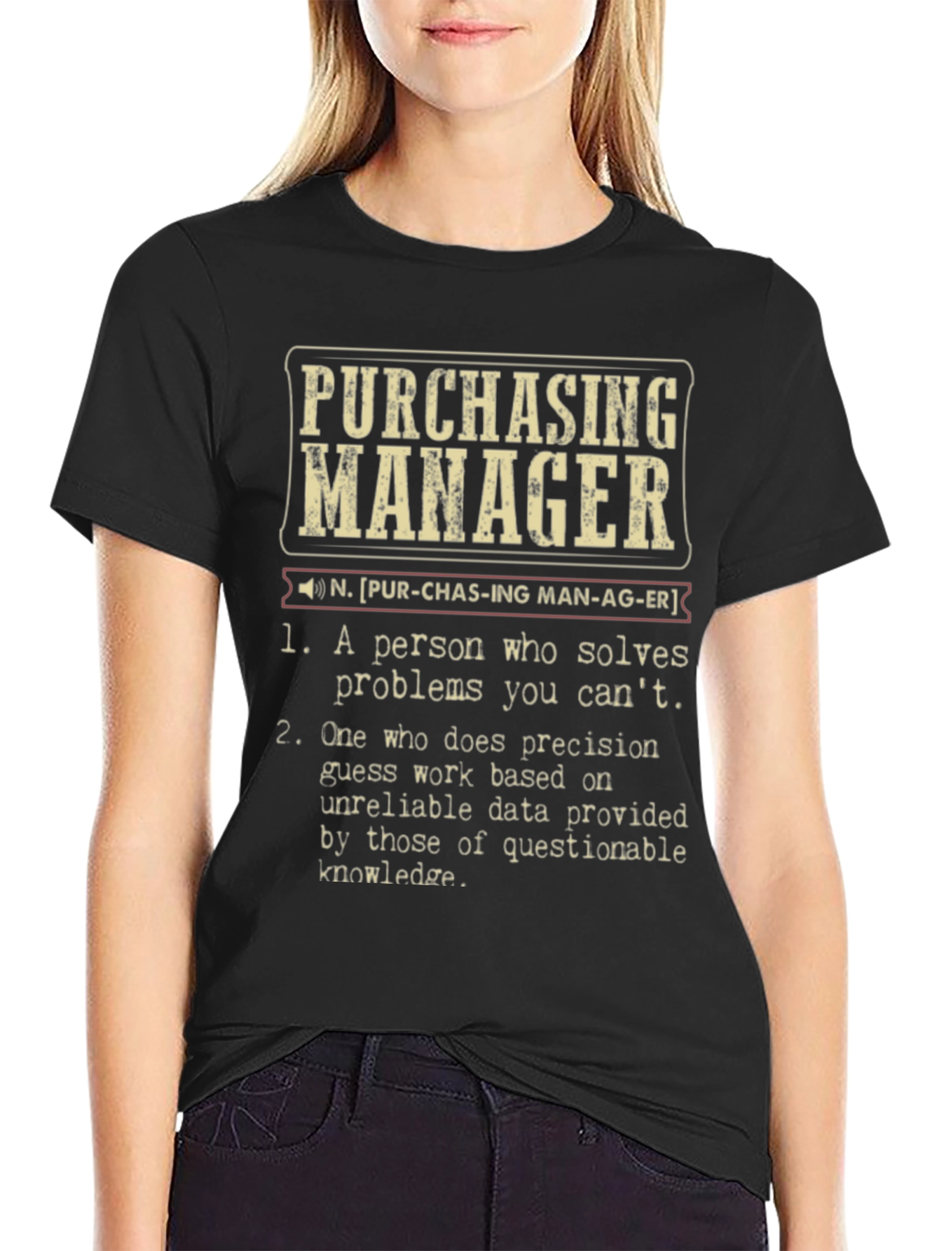 Black Purchasing Manager Definition T-Shirt view 2