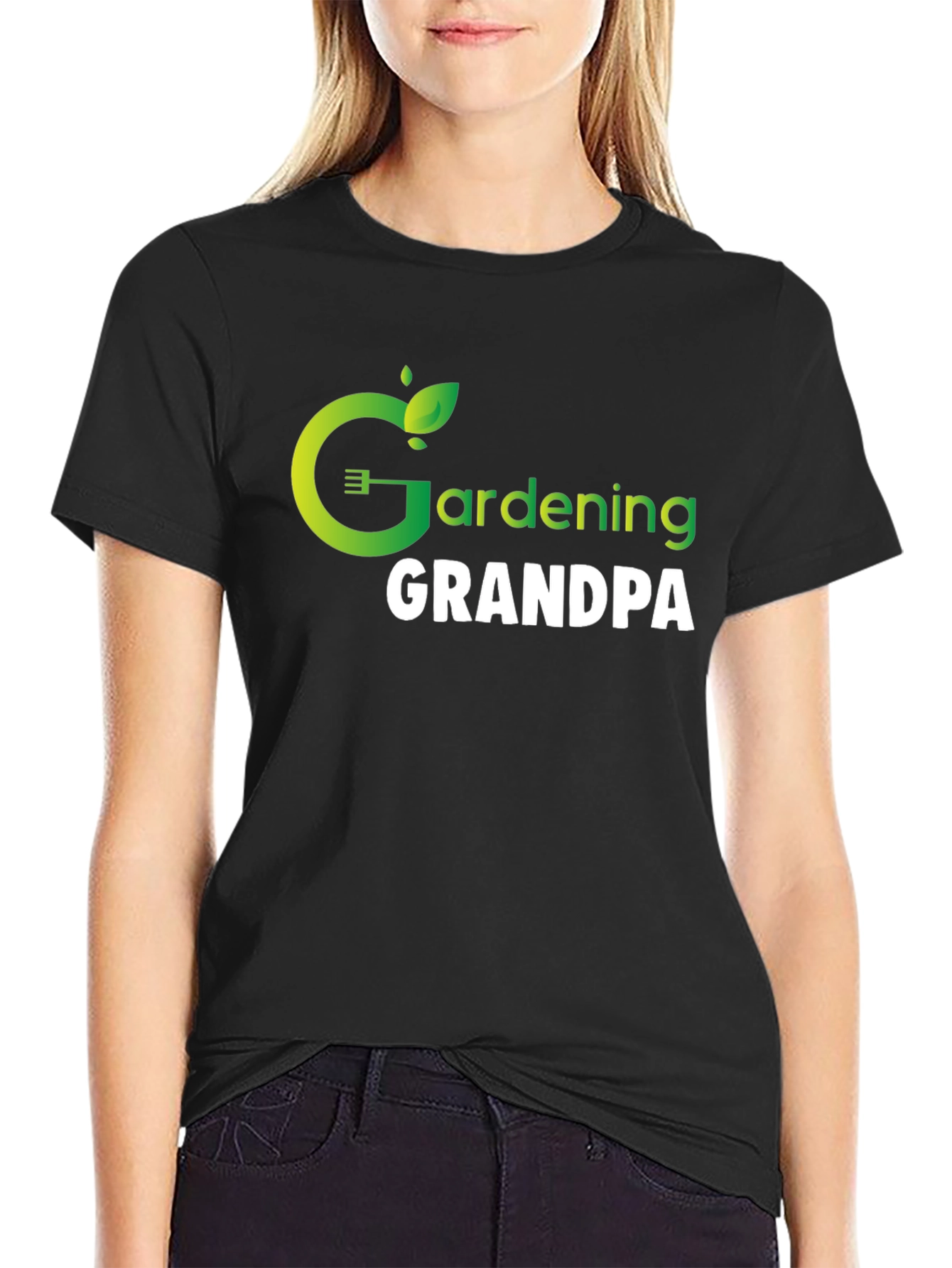 Black Gardening Grandpa Graphic T-Shirt view 2