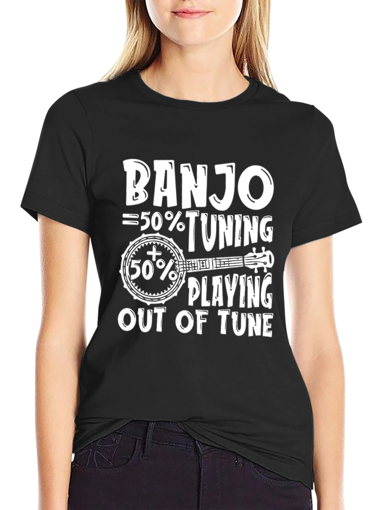 Black Banjo Lover T-Shirt: Tuning and Playing Fun view 2