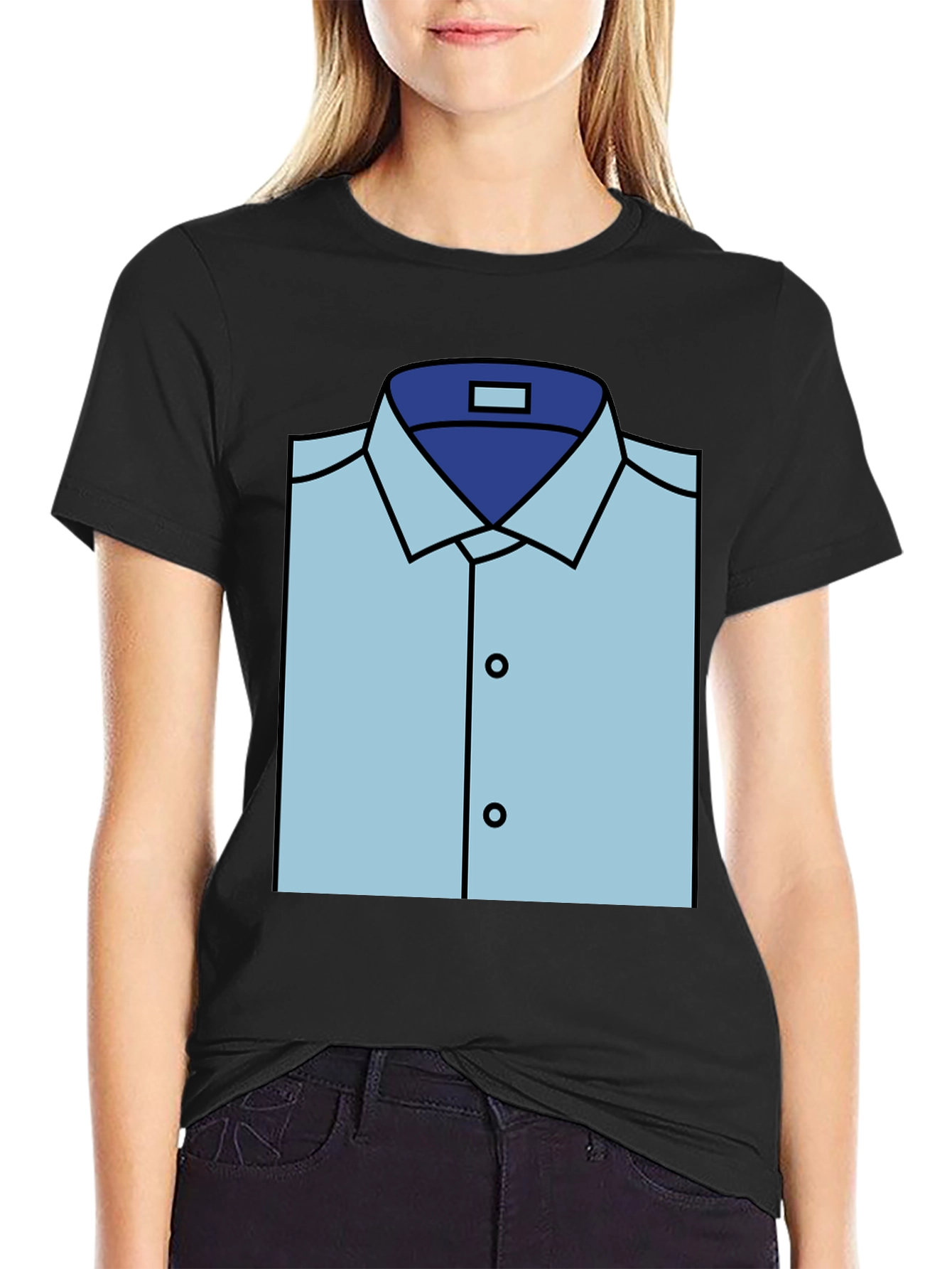 Black Novelty Dress Shirt Graphic Tee view 2