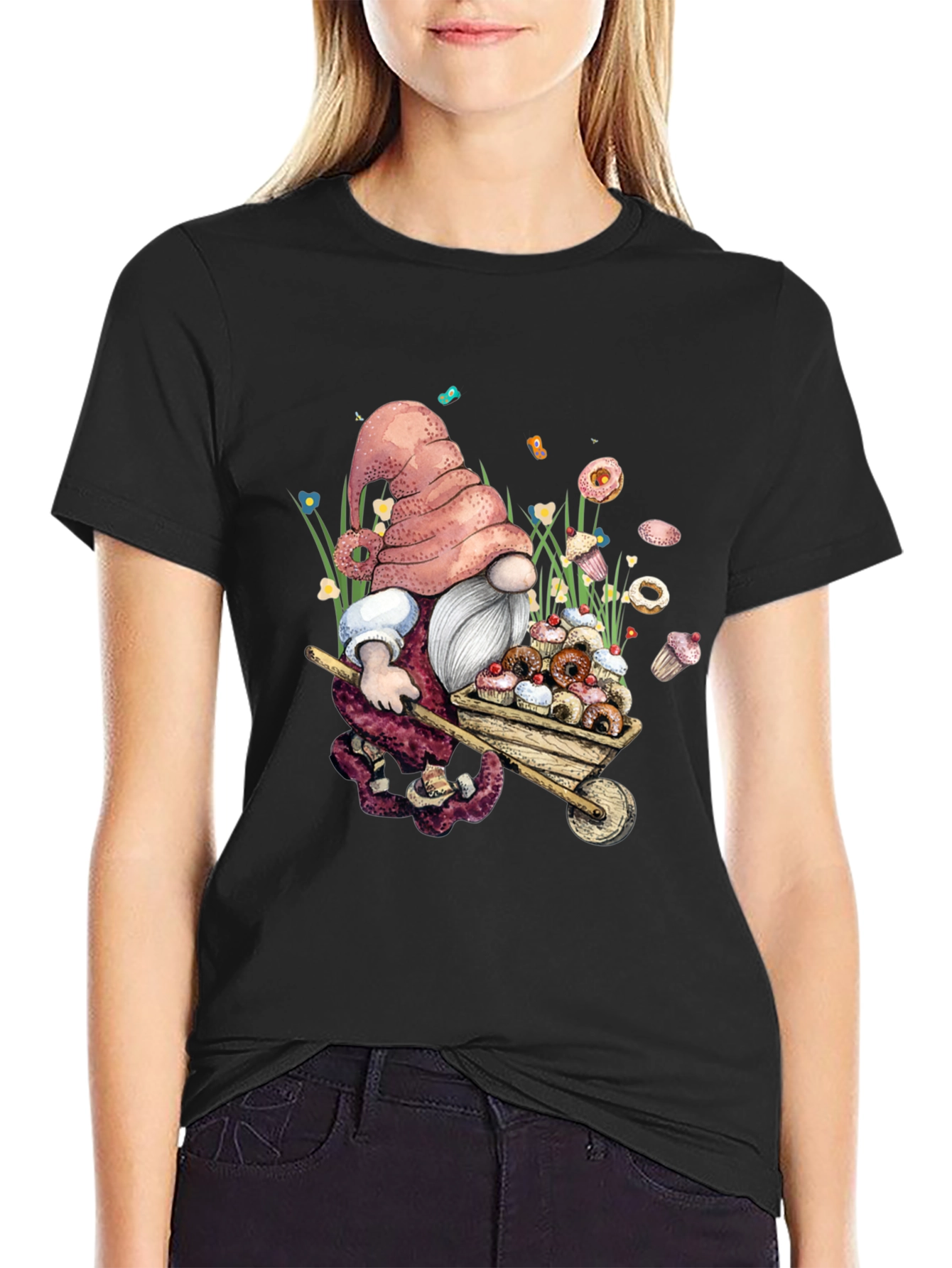 Black Gnome Sweet Treats T-Shirt view 2