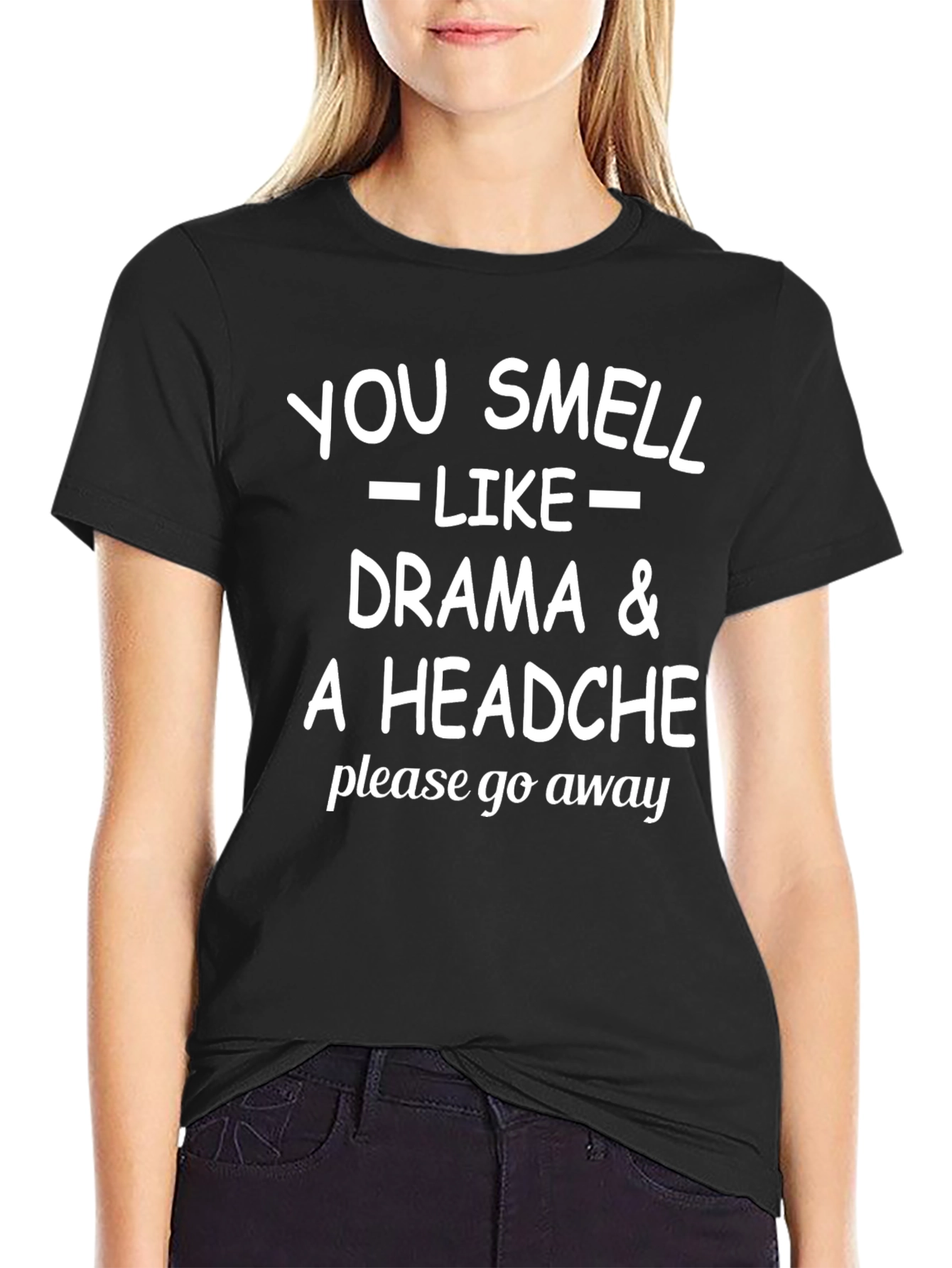 Black Drama Headache Graphic Tee - Funny Sarcastic Shirt view 2