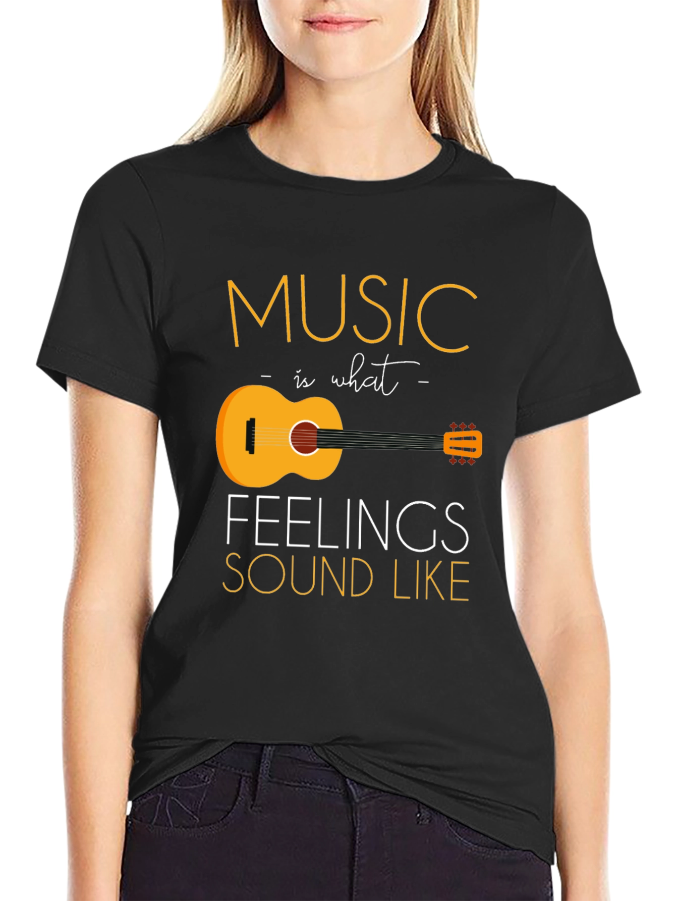 Black Music is What Feelings Sound Like Graphic T-Shirt view 2