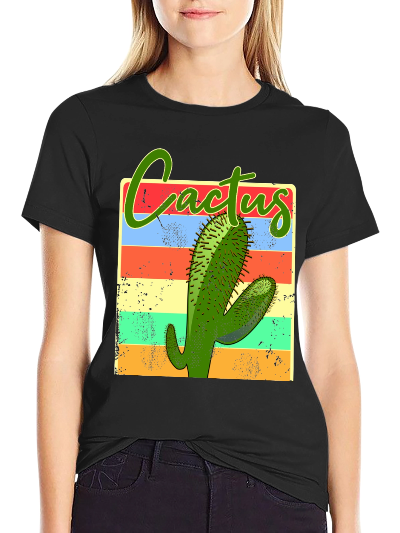 Black Cactus Graphic Tee - Desert Vibes! view 2