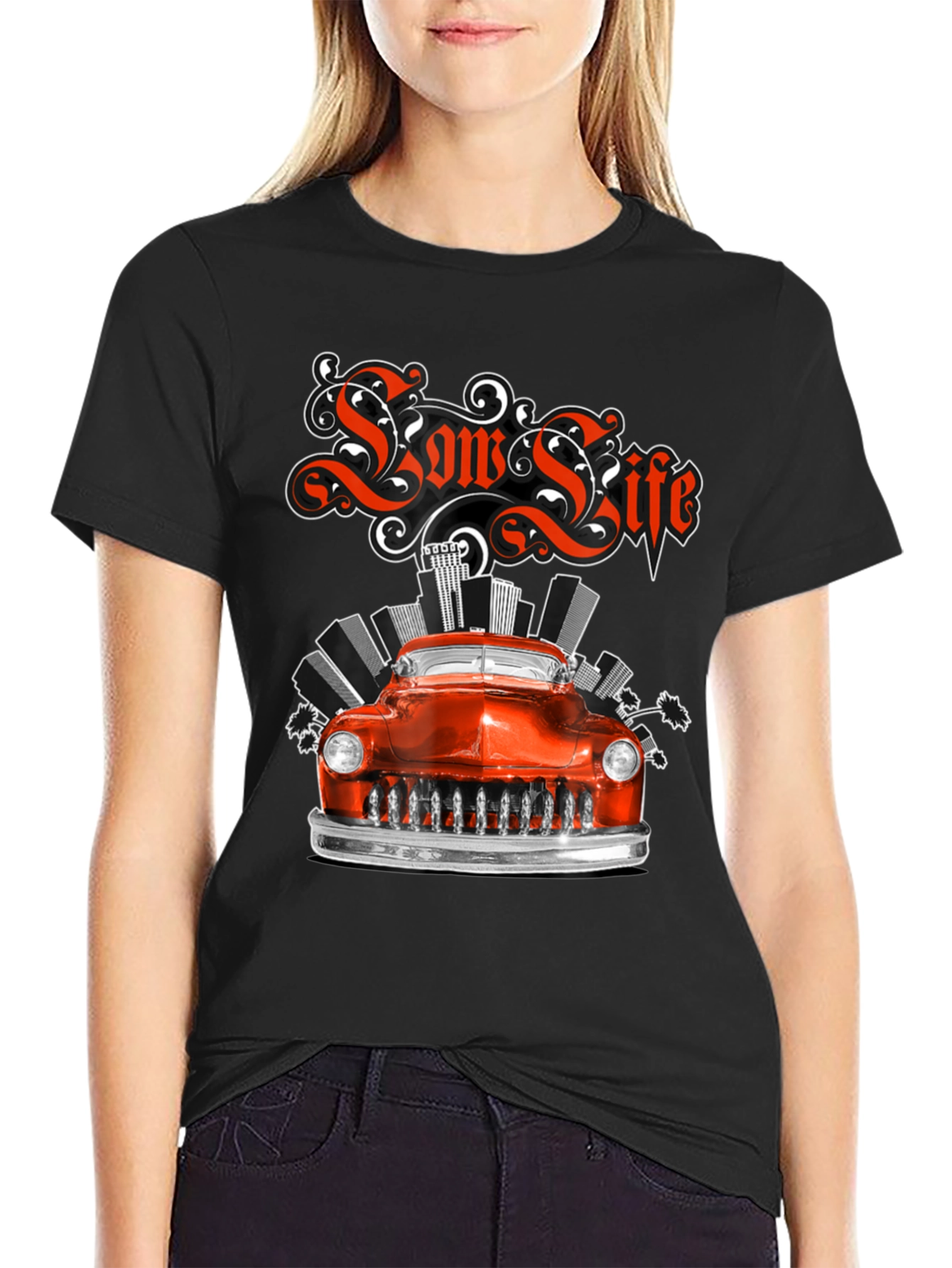 Black Low Life Classic Car Graphic Tee view 2