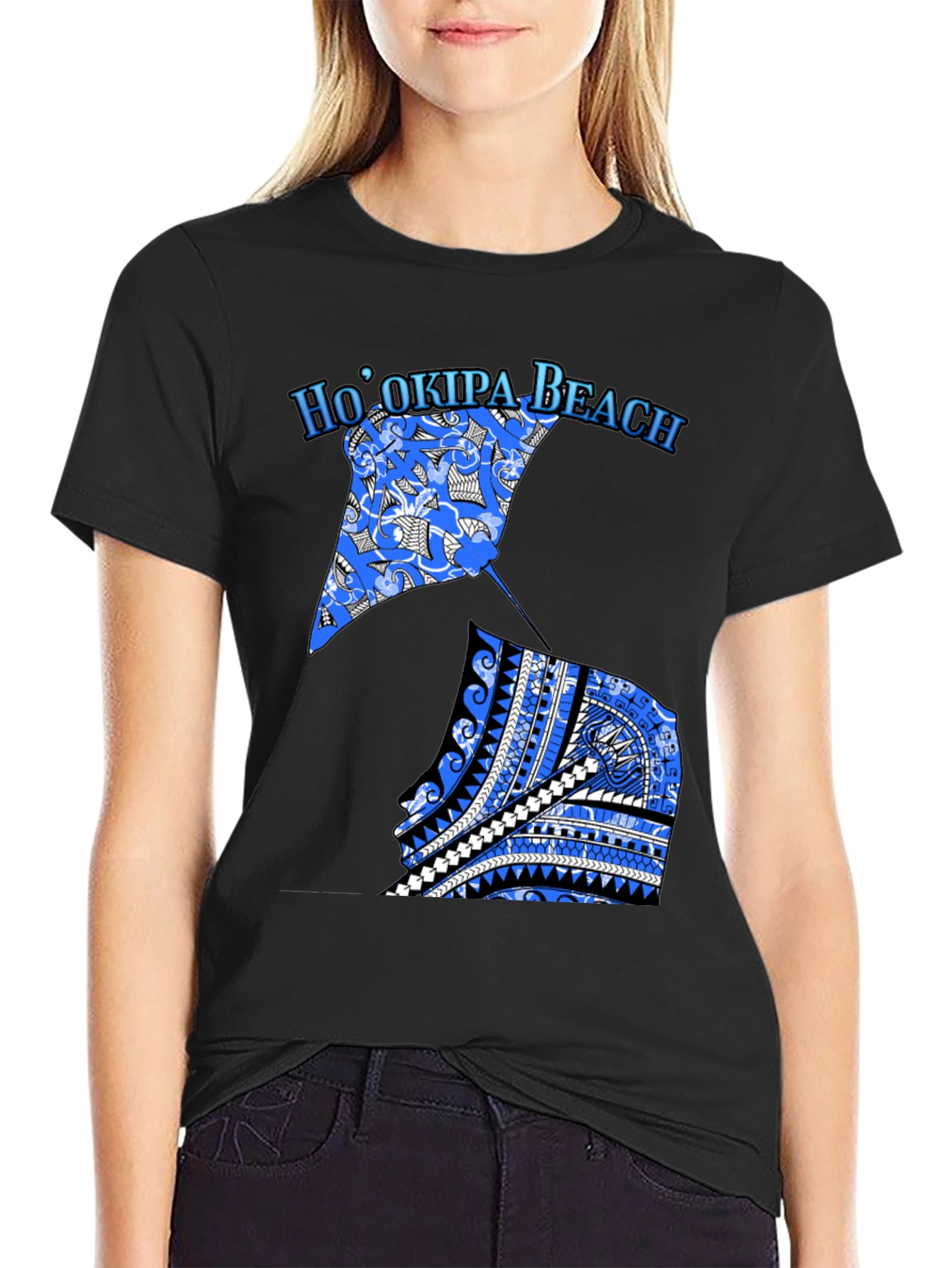 Black Ho'okipa Beach Ray Graphic Tee view 2