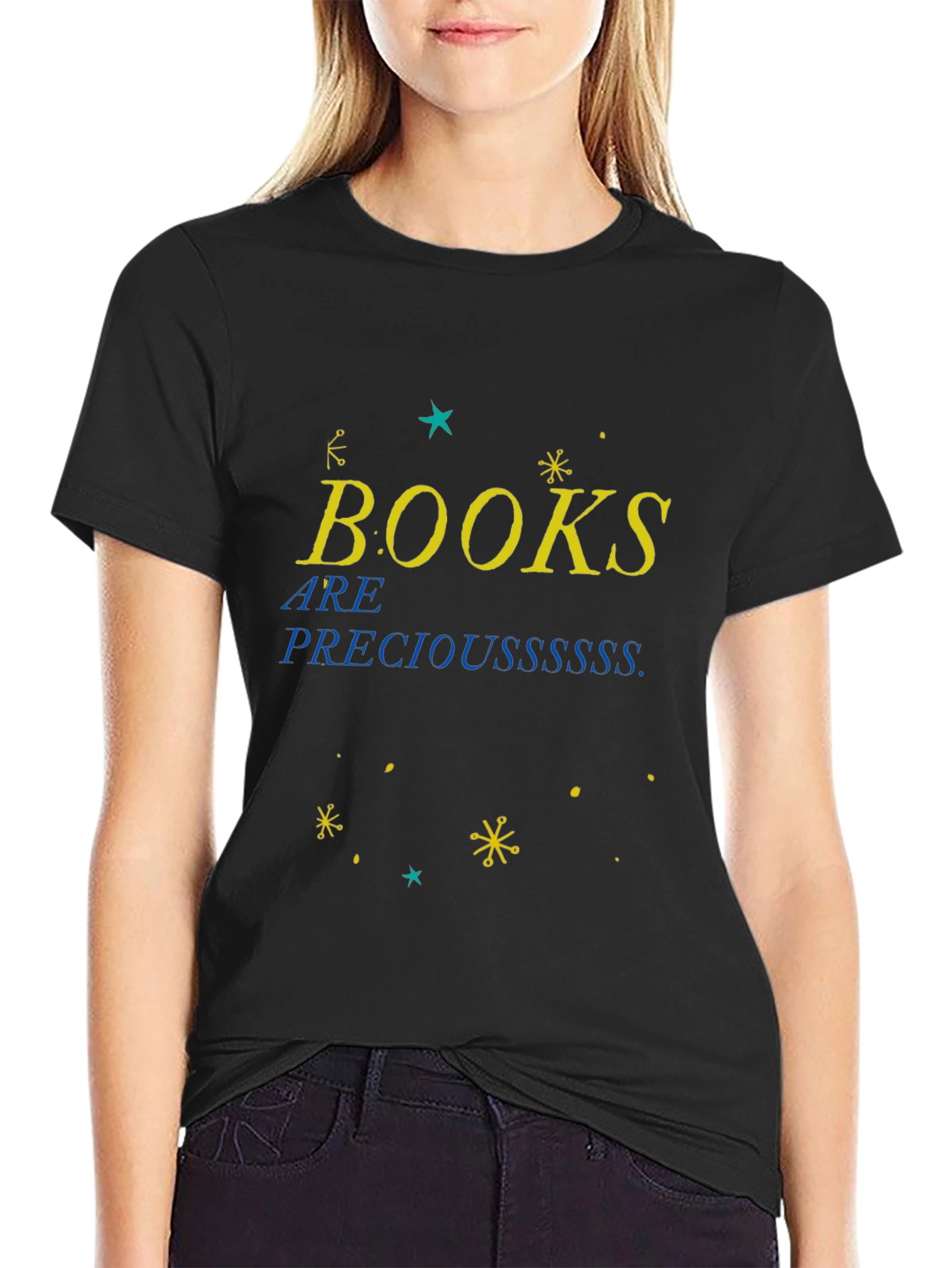 Black Books Are Precious Black T-Shirt view 2