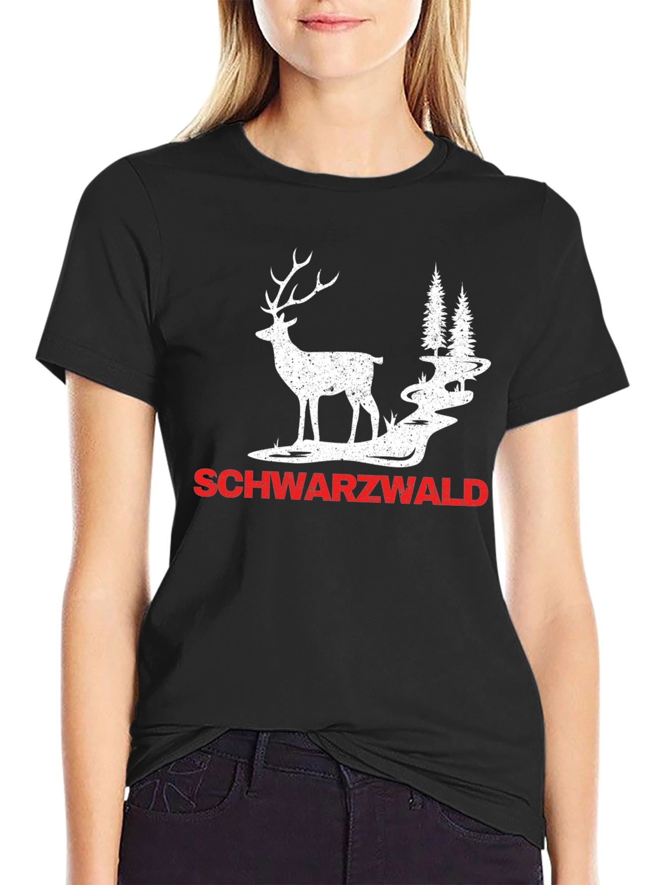 Schwarzwald Deer Graphic Tee - Black Forest T-Shirt - 2