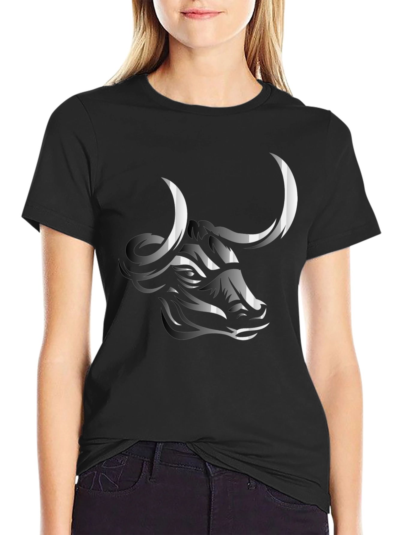 Black Bull Graphic Tee - Stylish Men's Black T-Shirt view 2
