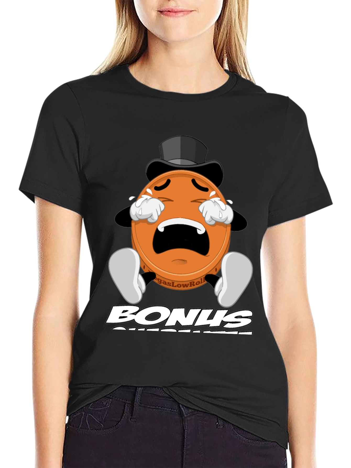 Black VegasLowRoller Bonus Guarantee T-Shirt view 2