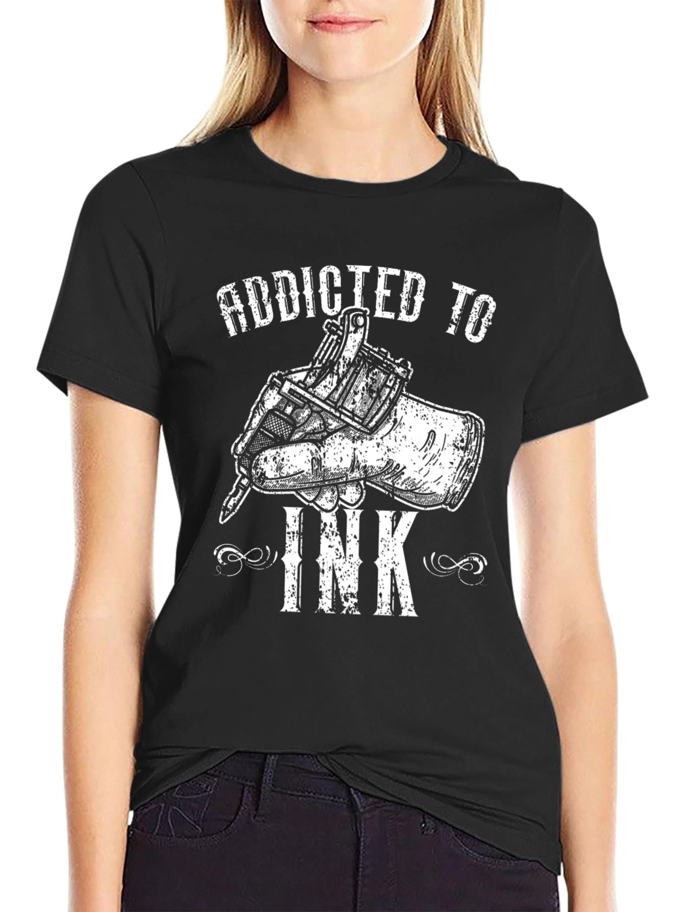 Addicted to Ink Graphic T-Shirt Tattoo Artist Tee - 2