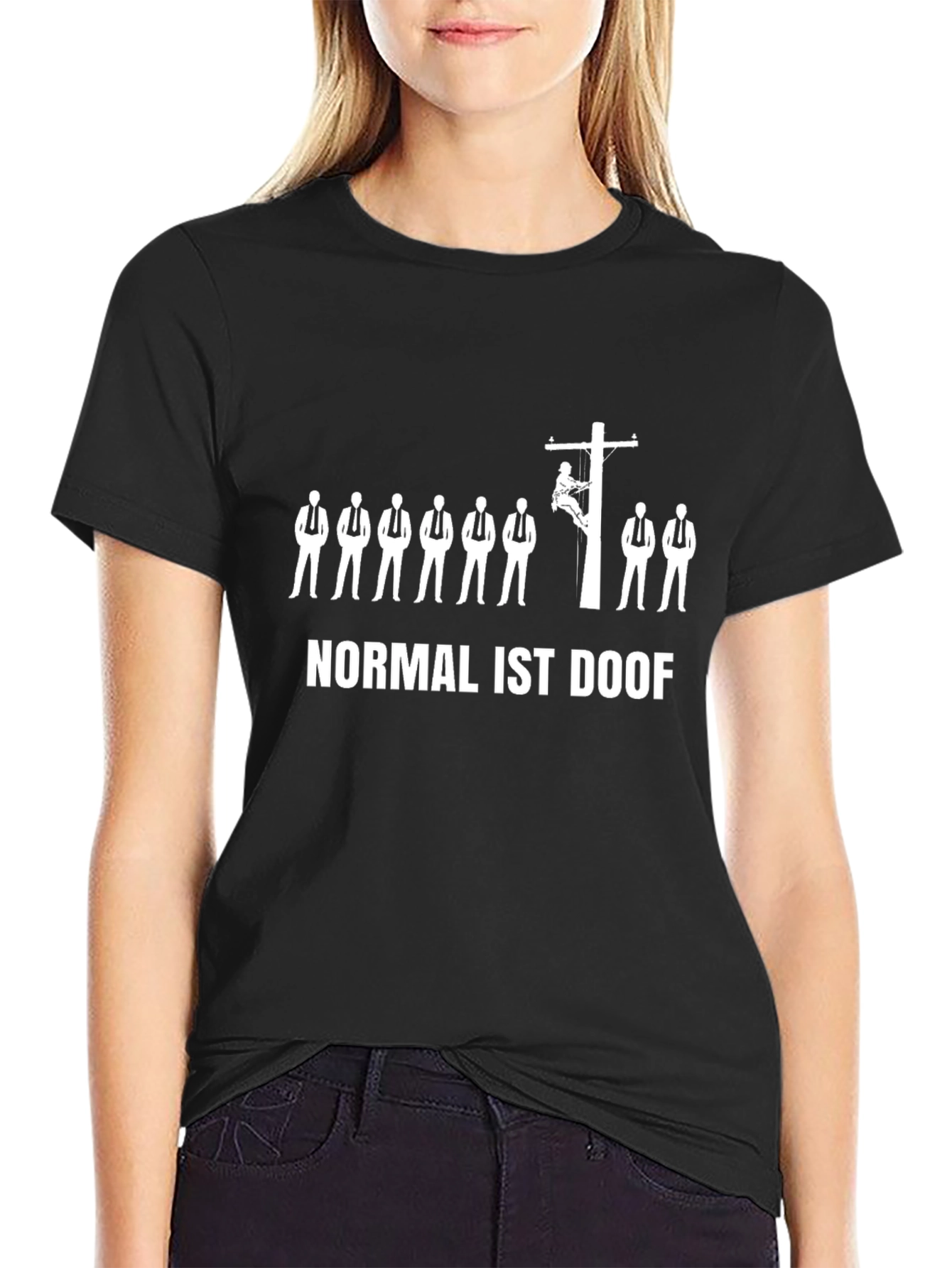 Black Normal ist Doof Funny Lineman T-Shirt view 2