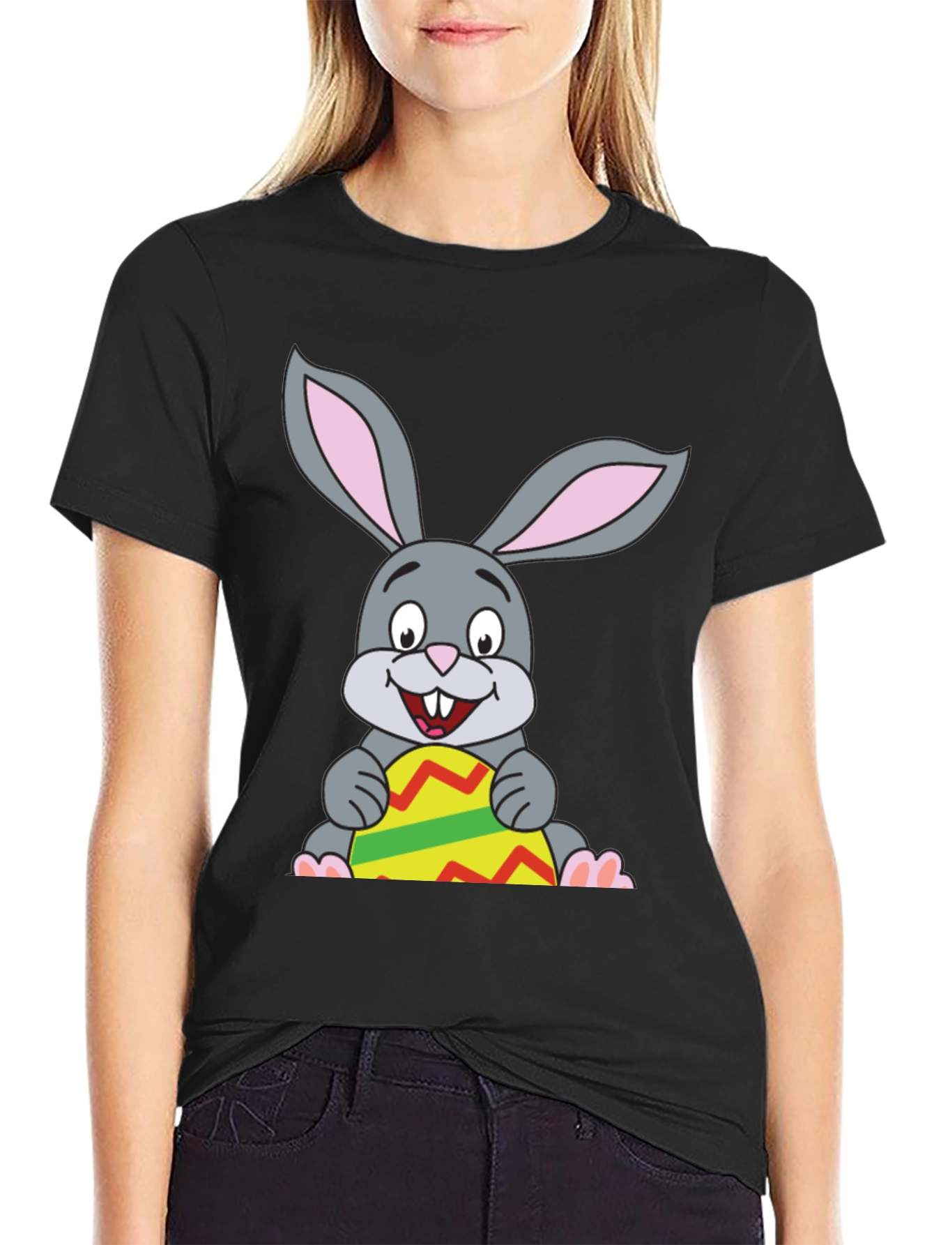 Black Easter Bunny Graphic Tee view 2