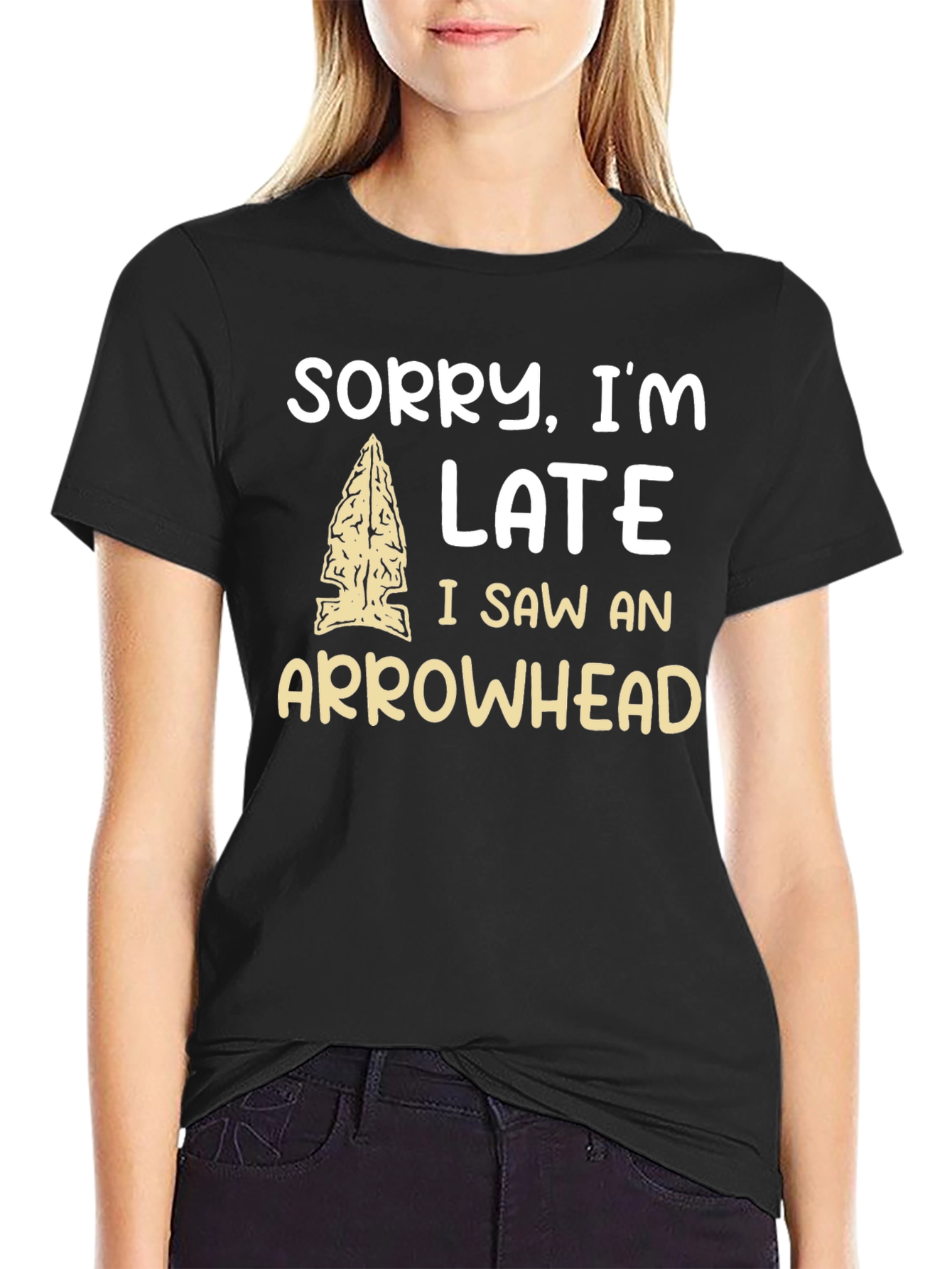 Black Sorry I'm Late Arrowhead T-Shirt view 2