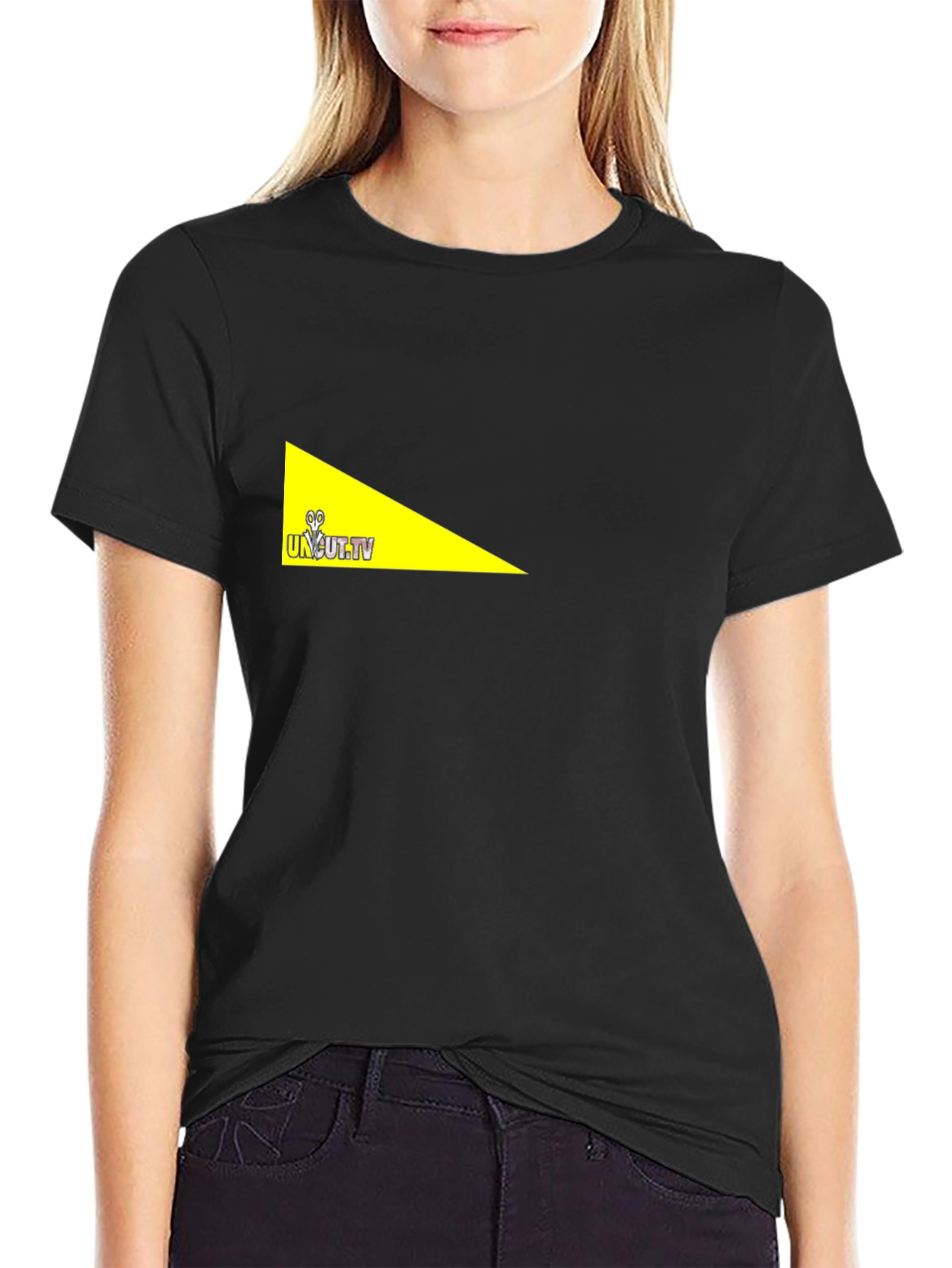 Black Uncut TV Black T-Shirt view 2