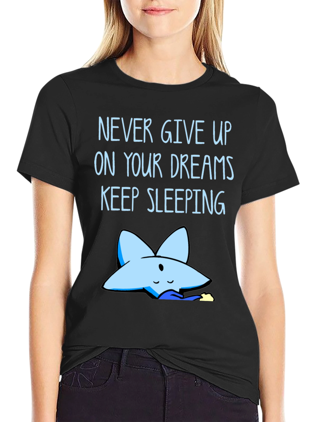 Black Never Give Up Dreams T-Shirt view 2