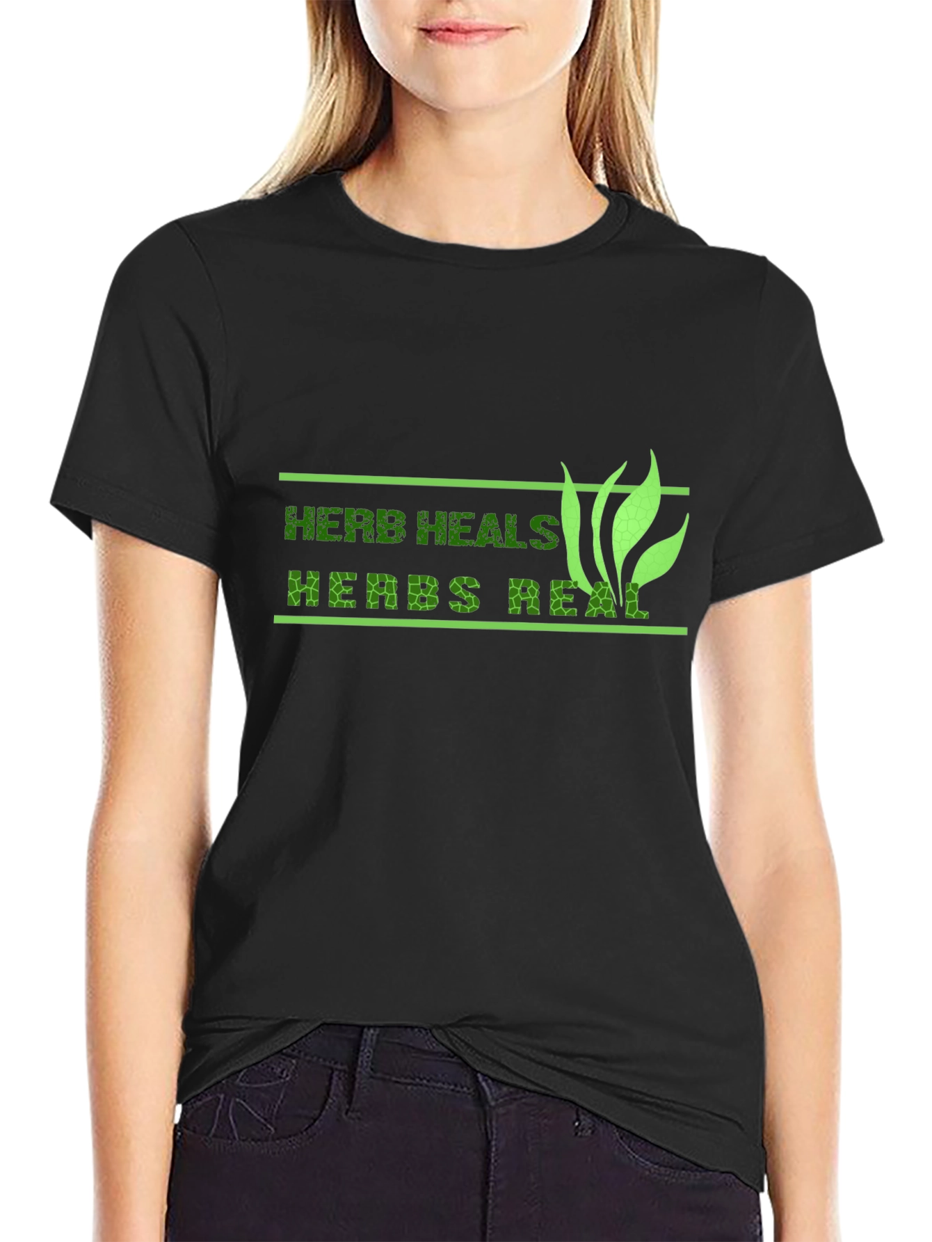 Black Herb Heals Black Graphic Tee view 2
