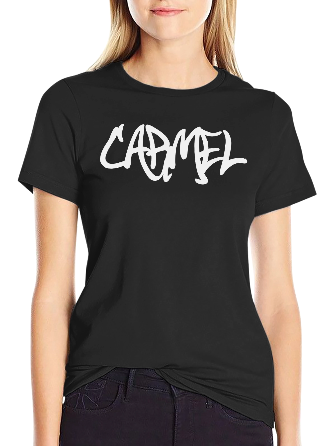 Black Carmel Graphic Tee - Black Cotton Blend view 2