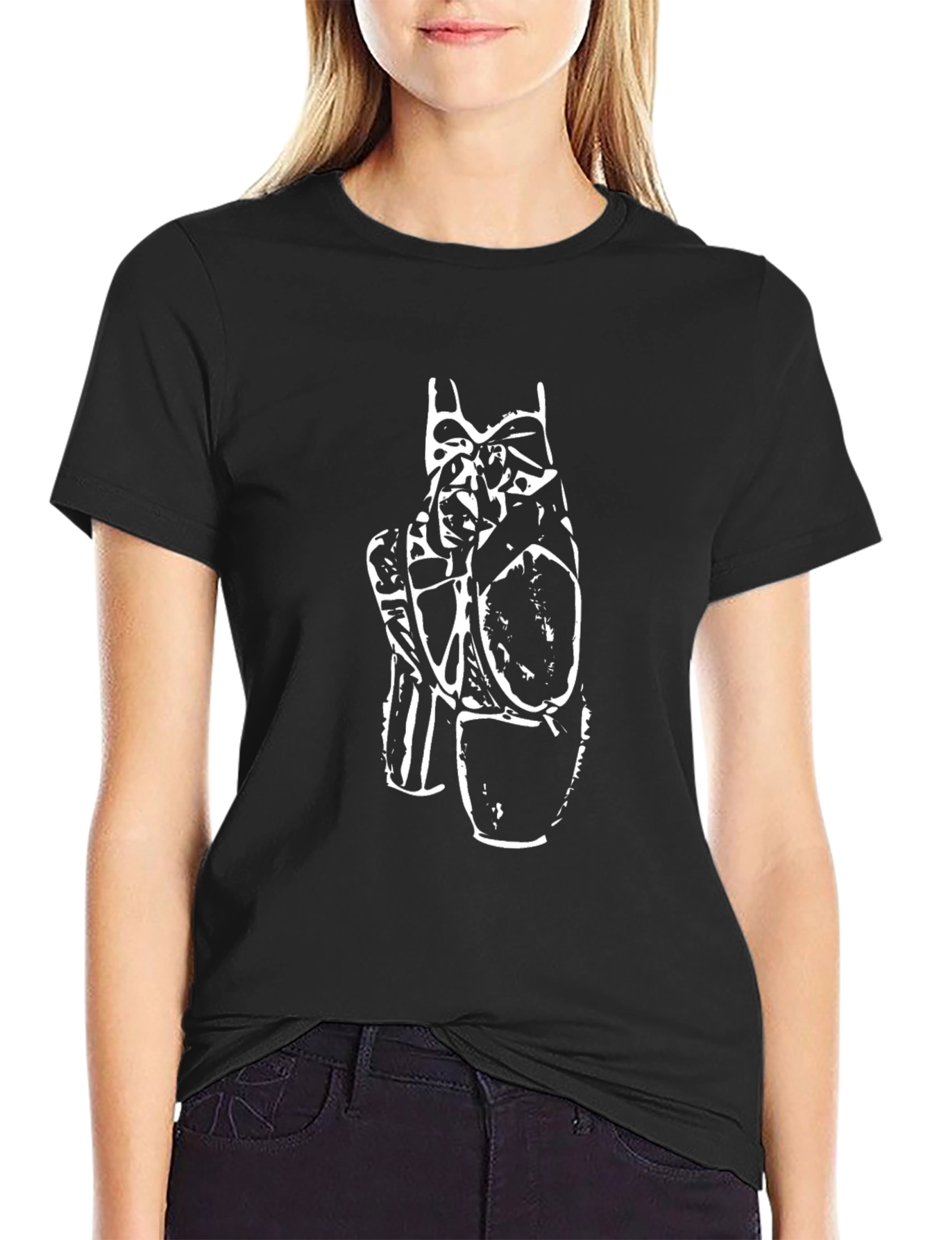 Black Abstract Boxing Glove Graphic Tee - Black view 2