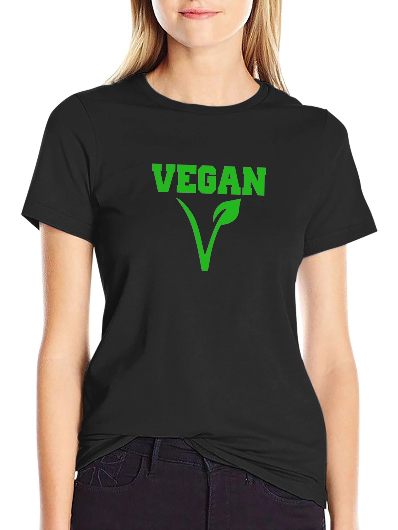 Black Vegan Statement T-Shirt - Stylish & Comfortable! view 2