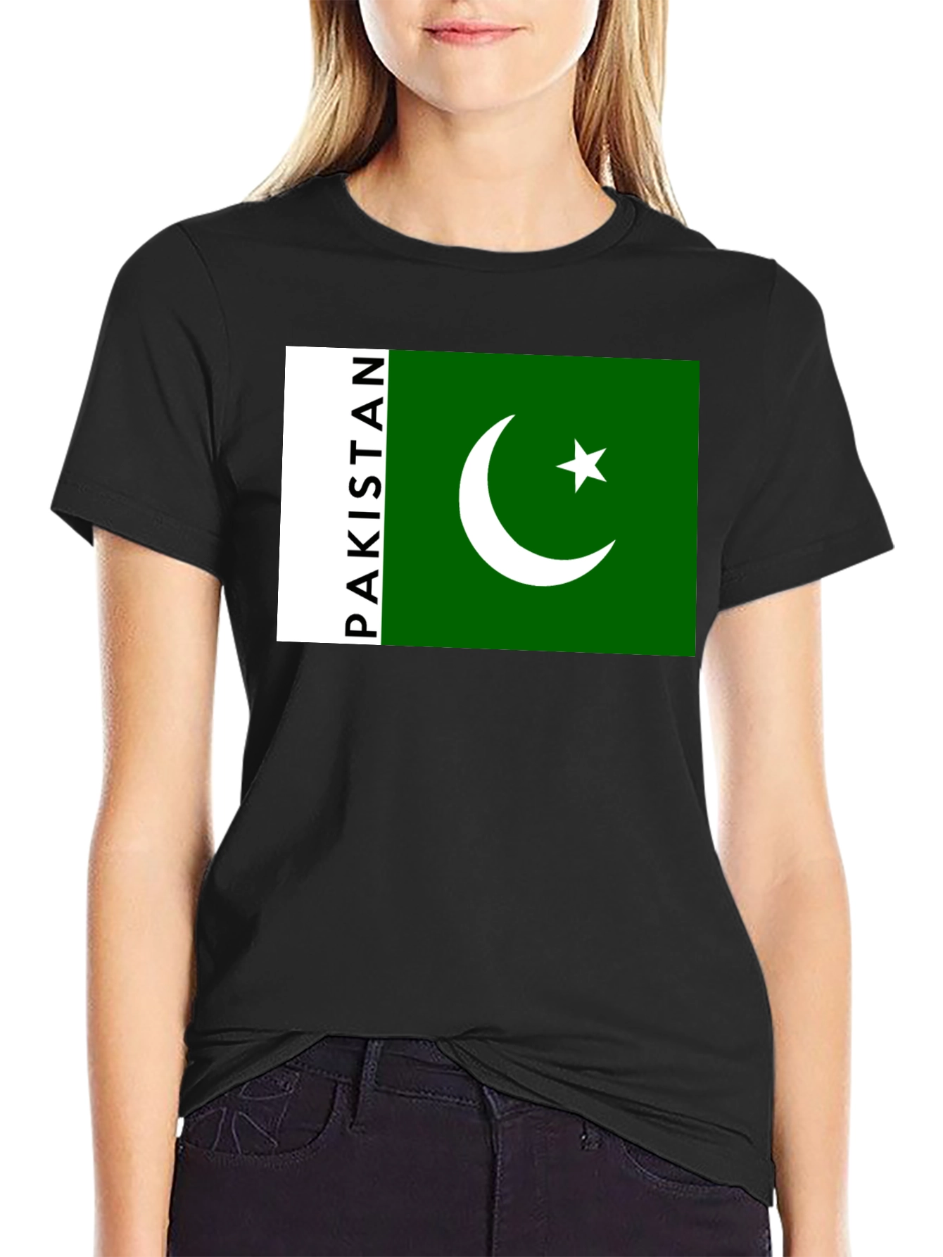 Black Pakistan Flag Graphic Black T-Shirt view 2