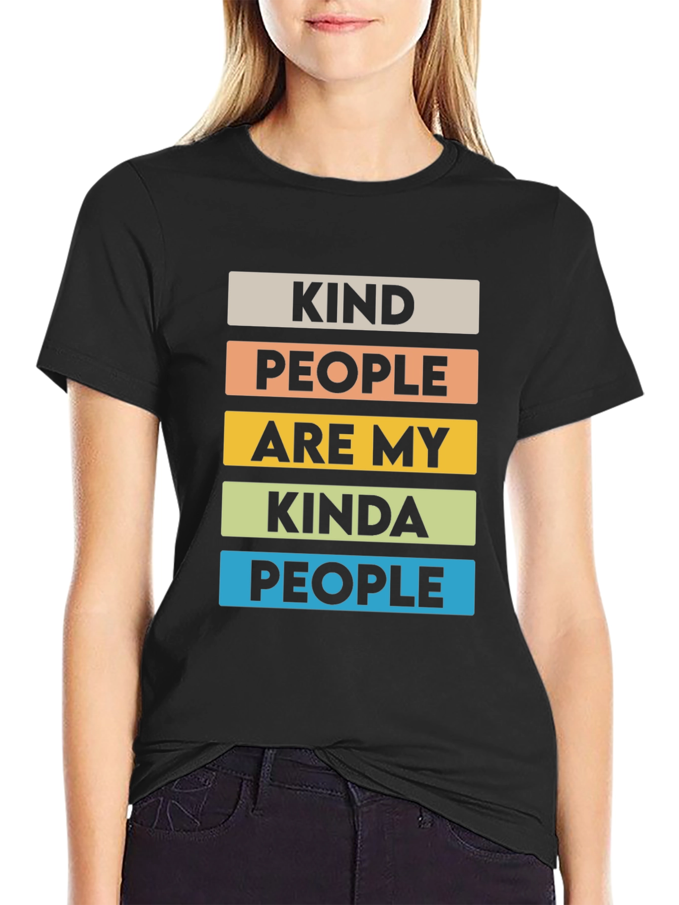 Black Kind People Graphic Tee - Positive Vibes T-Shirt view 2