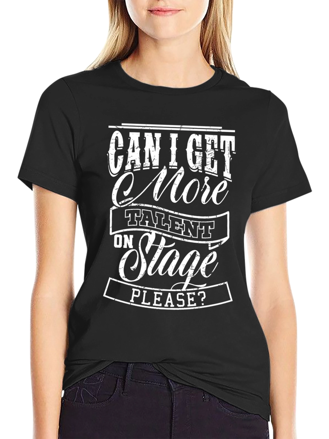 Black Talent on Stage Graphic T-Shirt - Unisex Black Tee view 2