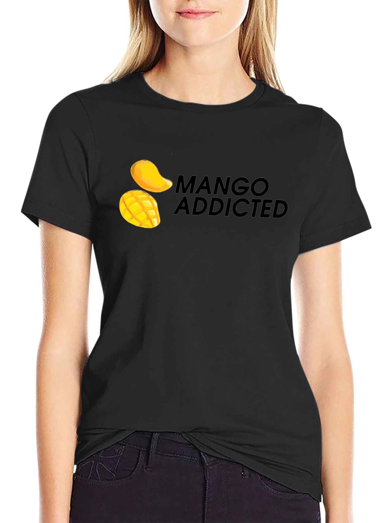 Black Mango Addicted Black T-Shirt view 2