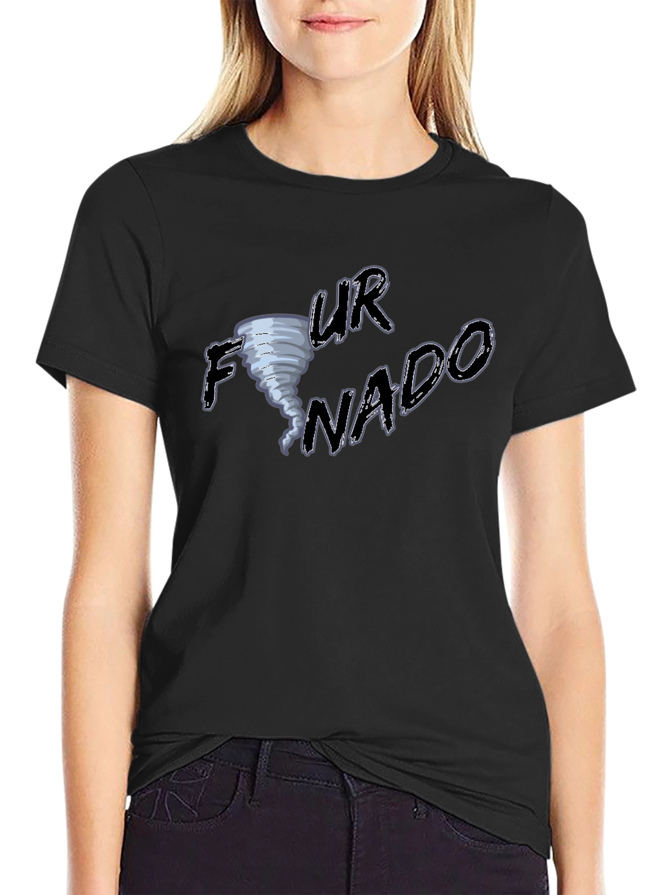 Black Funny Tornado T-Shirt - 'Your Nado'  view 2