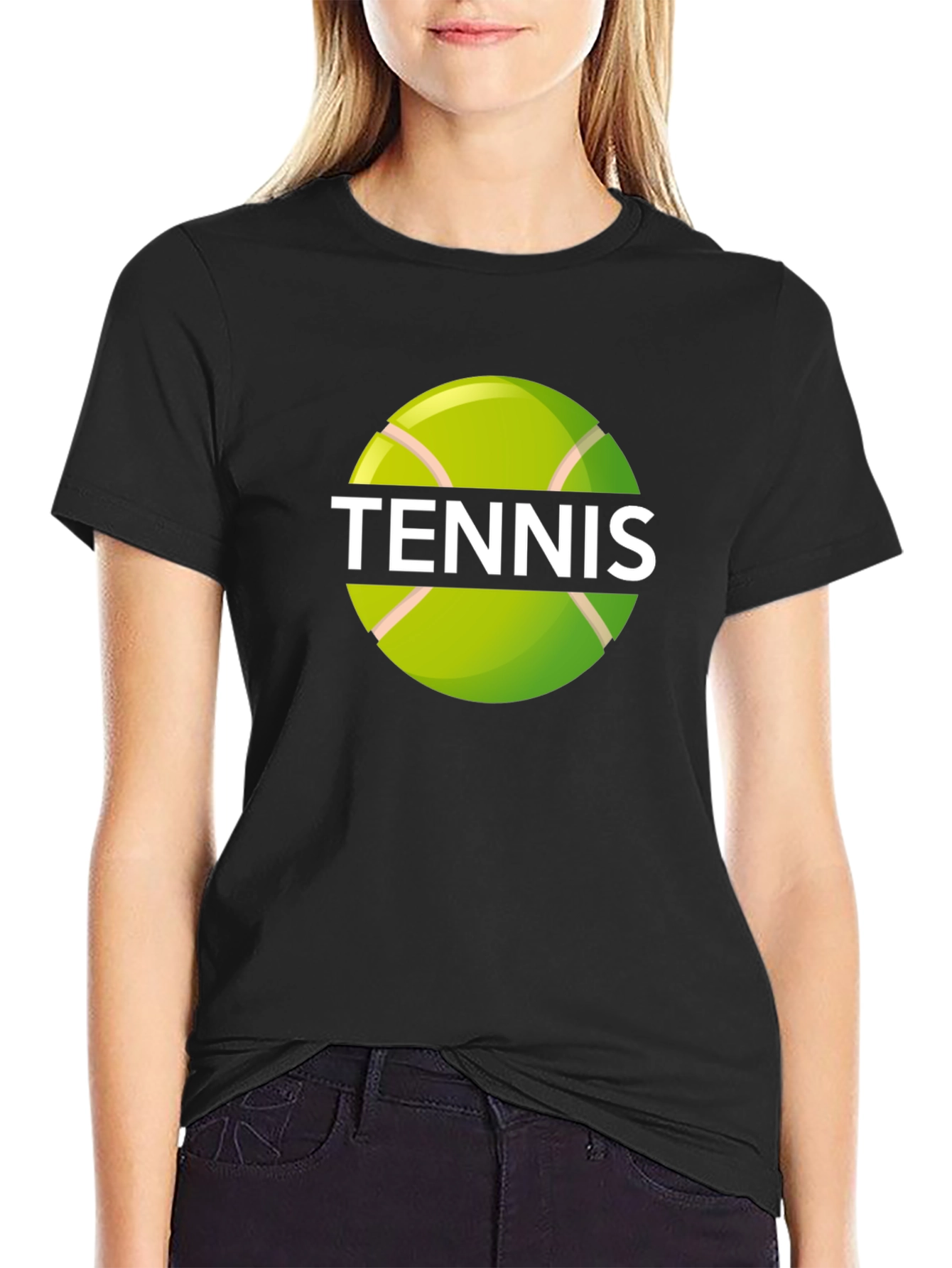 Black Tennis Ball Graphic Black T-Shirt view 2
