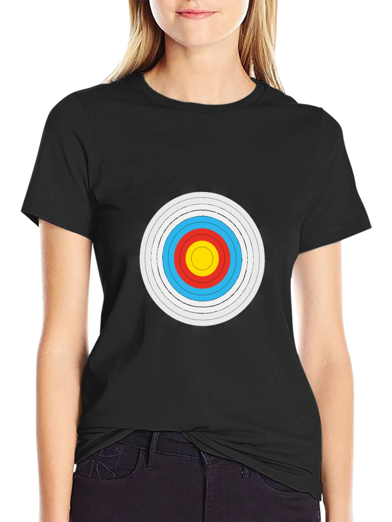 Black Archery Target Graphic Tee - Black Cotton Comfort view 2
