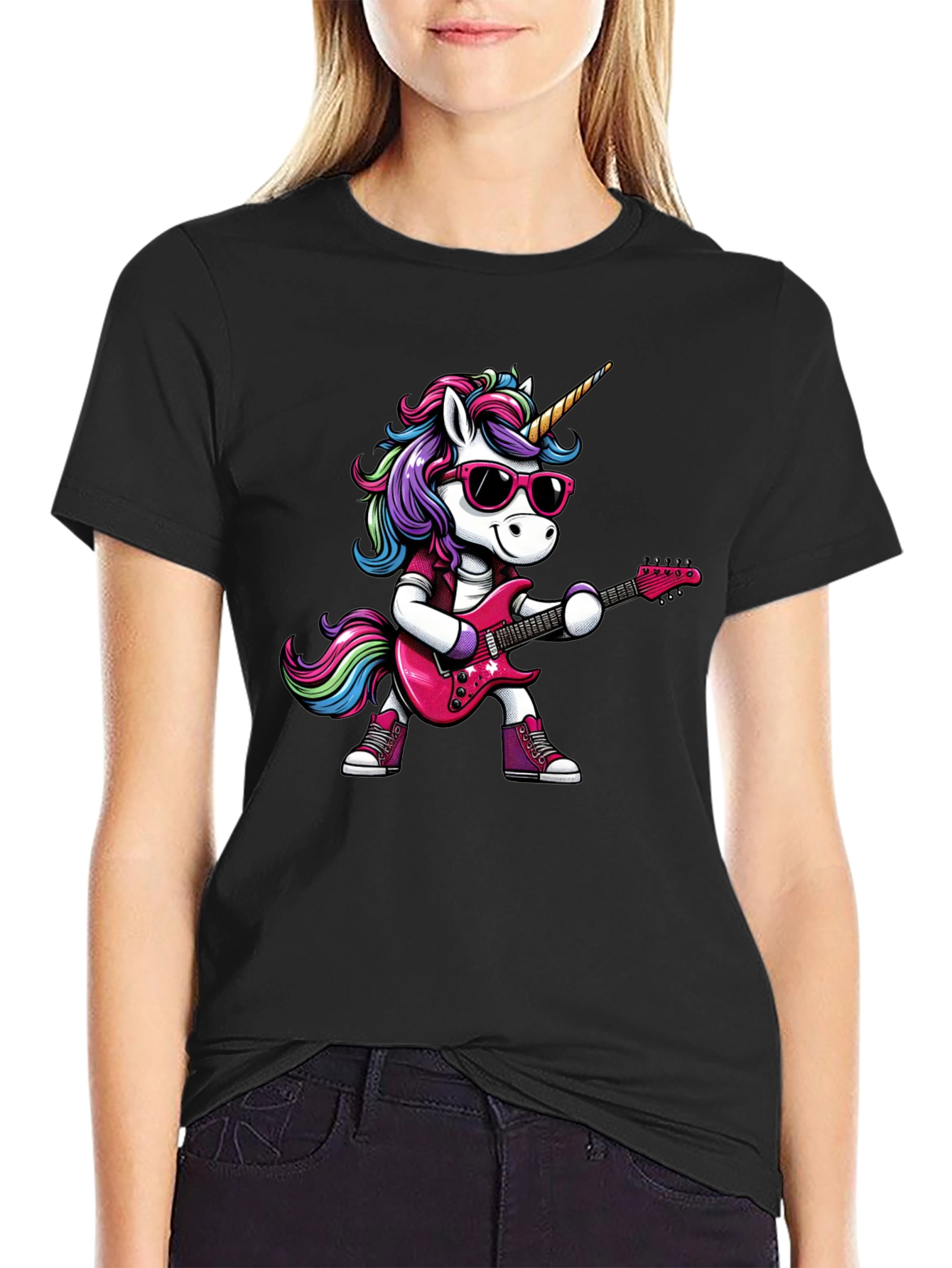 Black Unicorn Rocker T-Shirt view 2