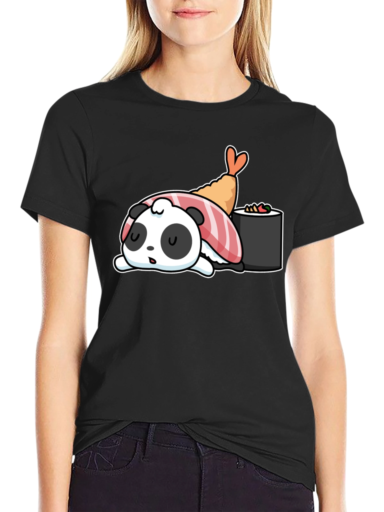 Black Sushi Panda Graphic Tee view 2