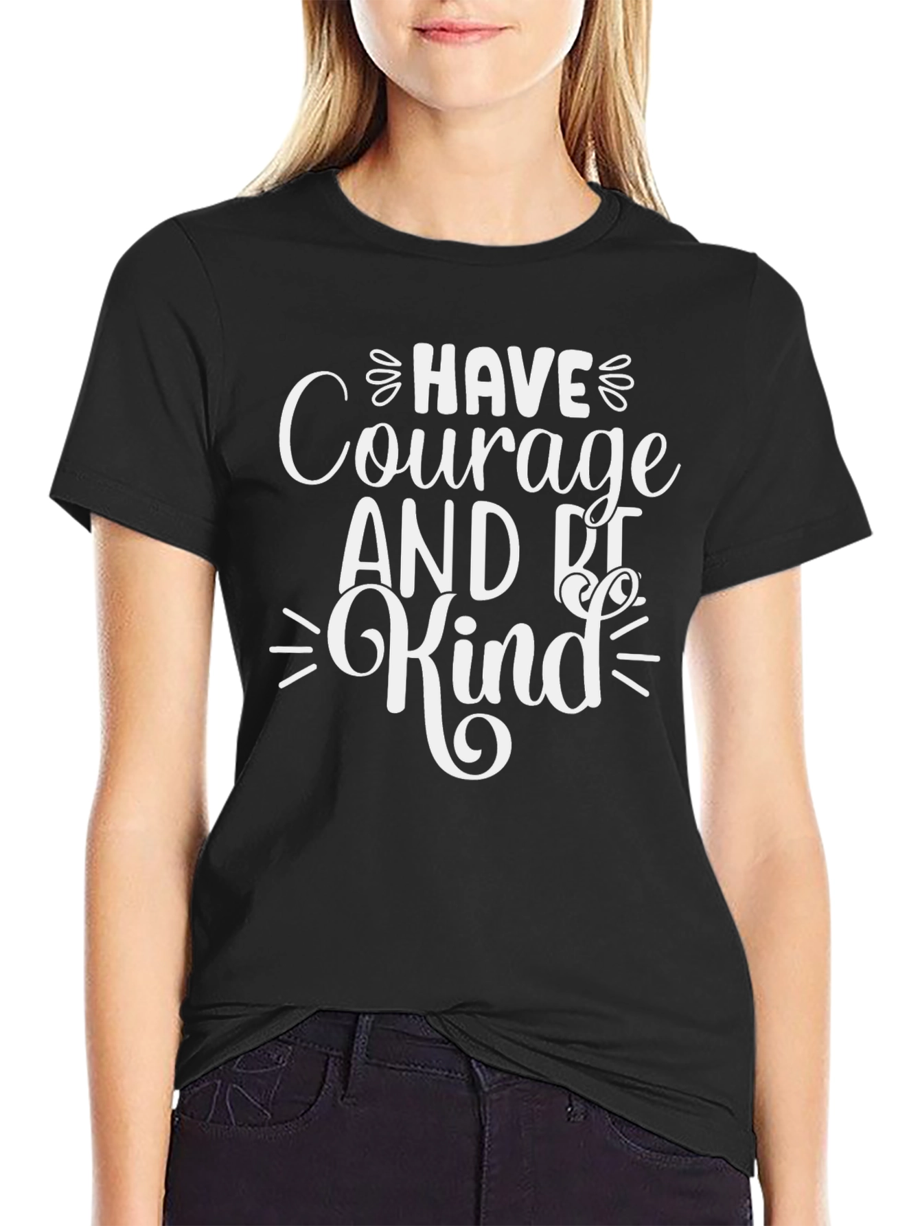Black Courage & Kindness Graphic T-Shirt - Black view 2