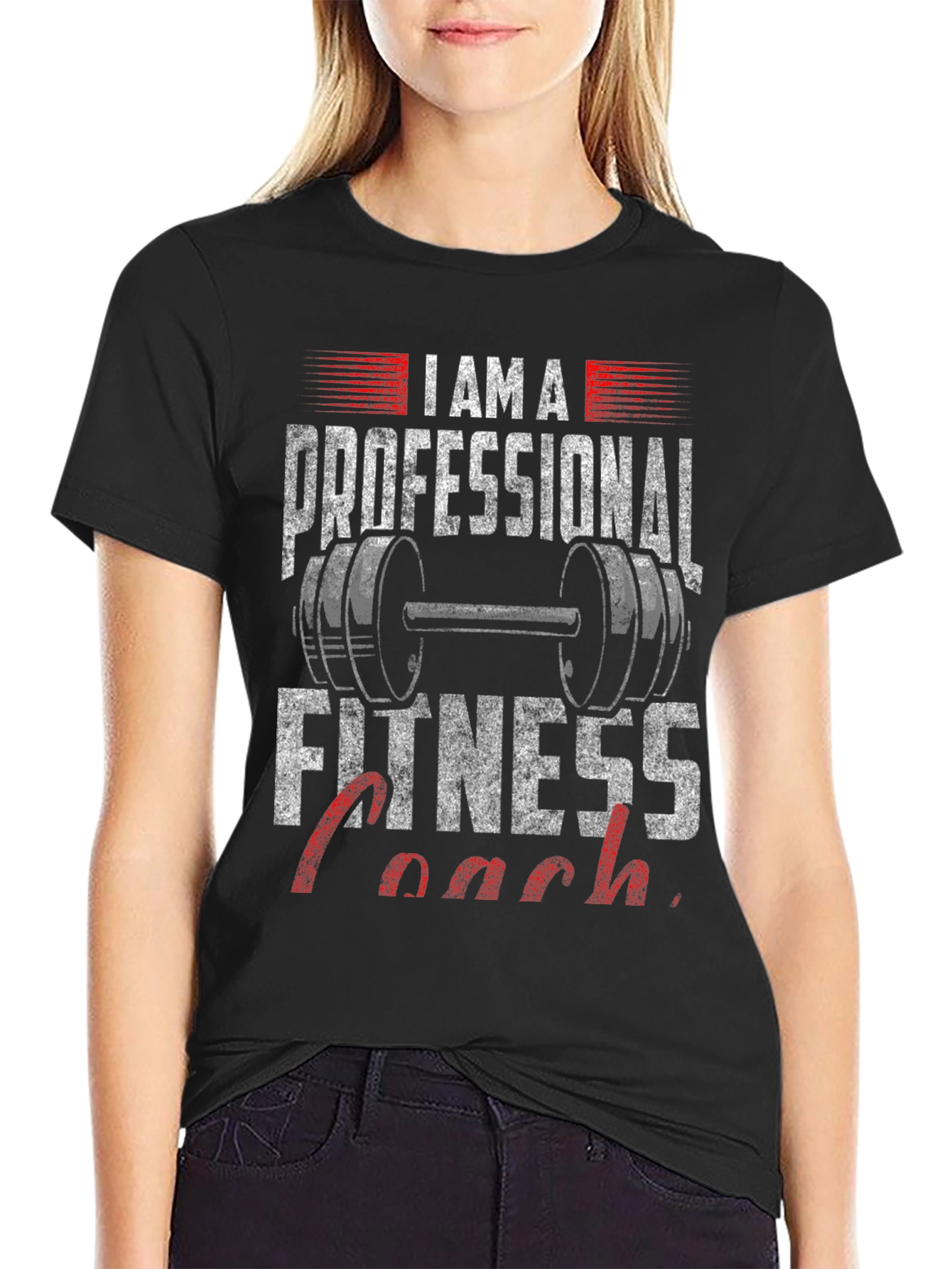 Black Fitness Coach Graphic Tee - Professional Design view 2