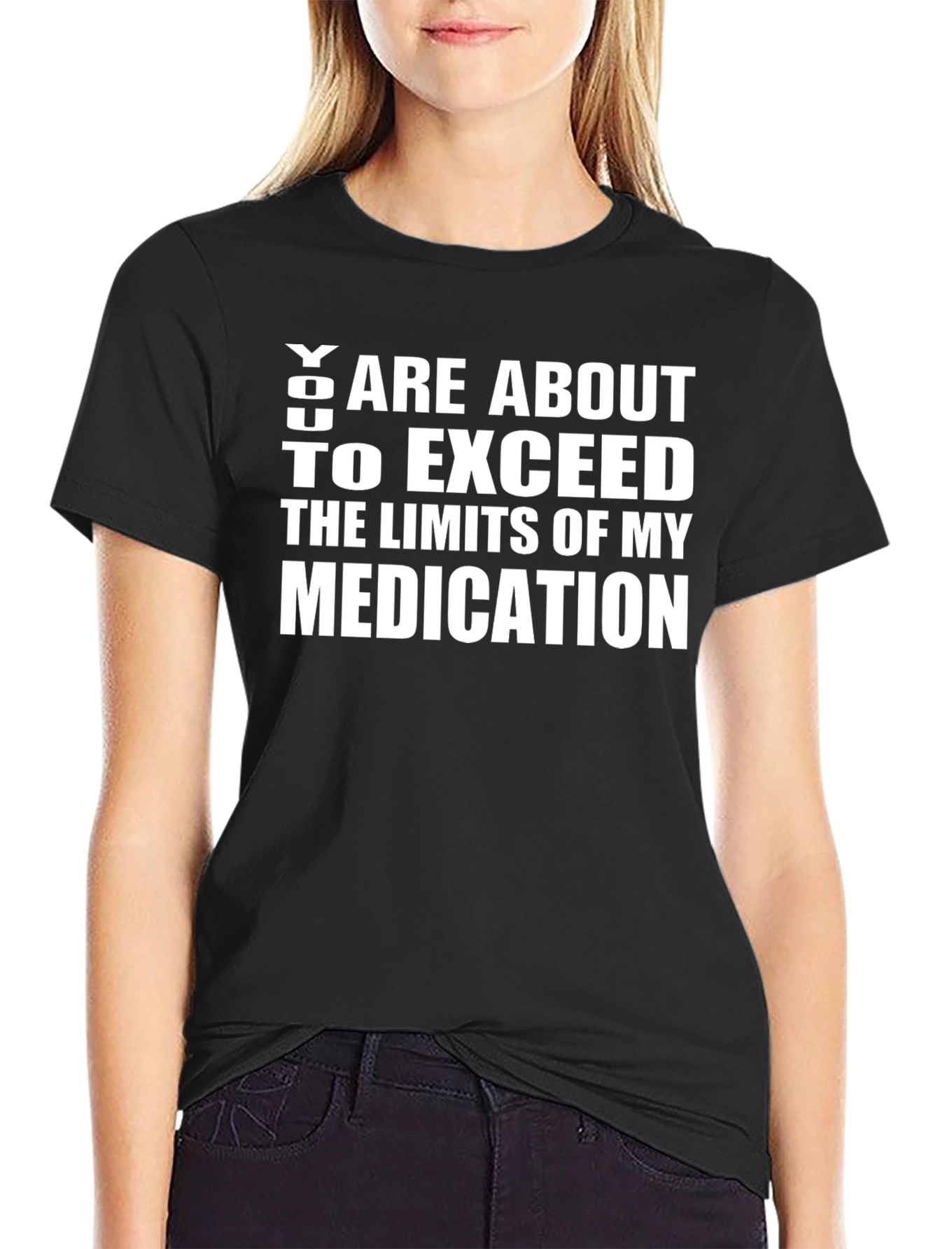 Black Funny Medication Limits Graphic T-Shirt view 2