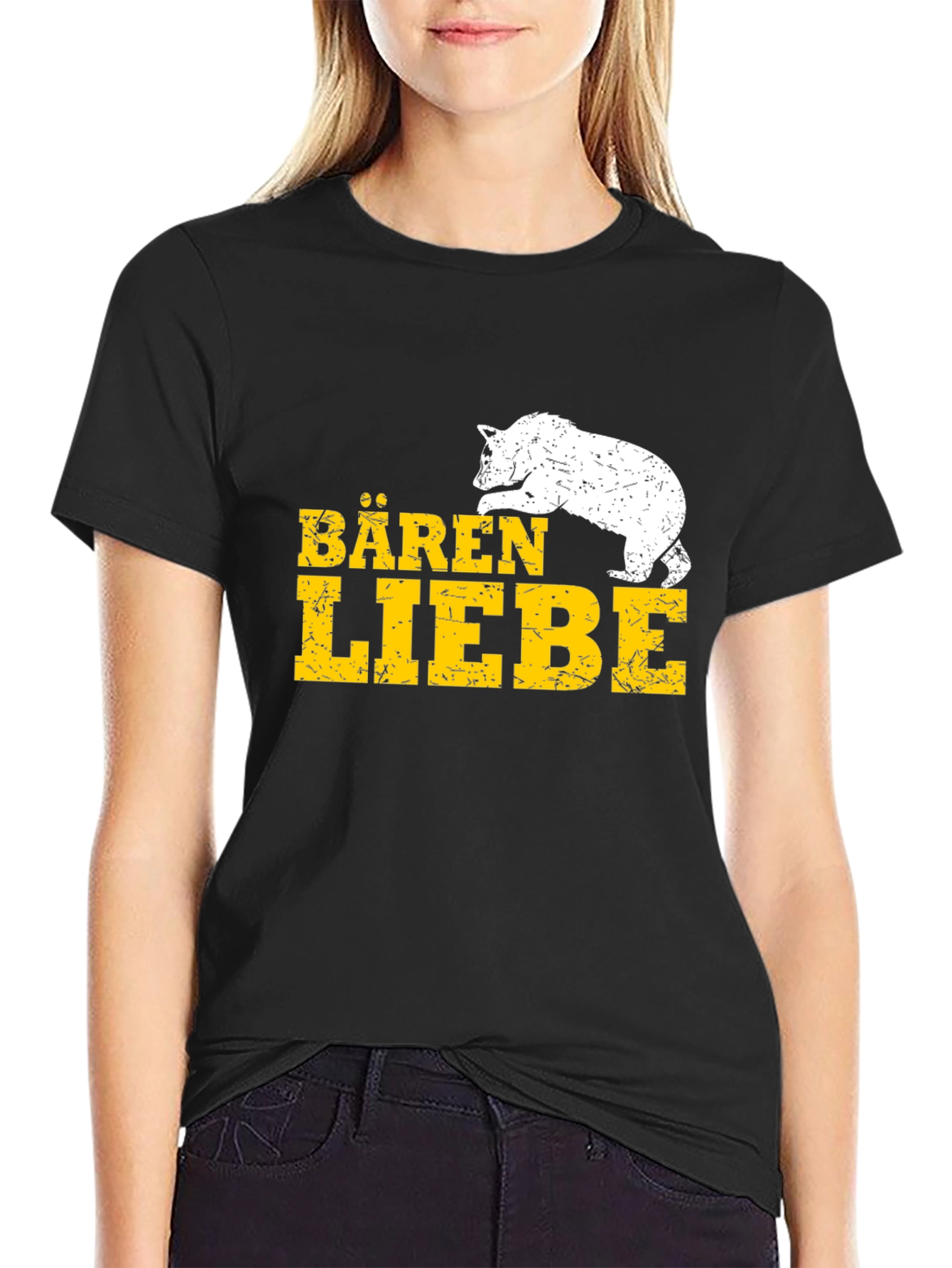 Black Bären Liebe Bear Graphic T-Shirt view 2