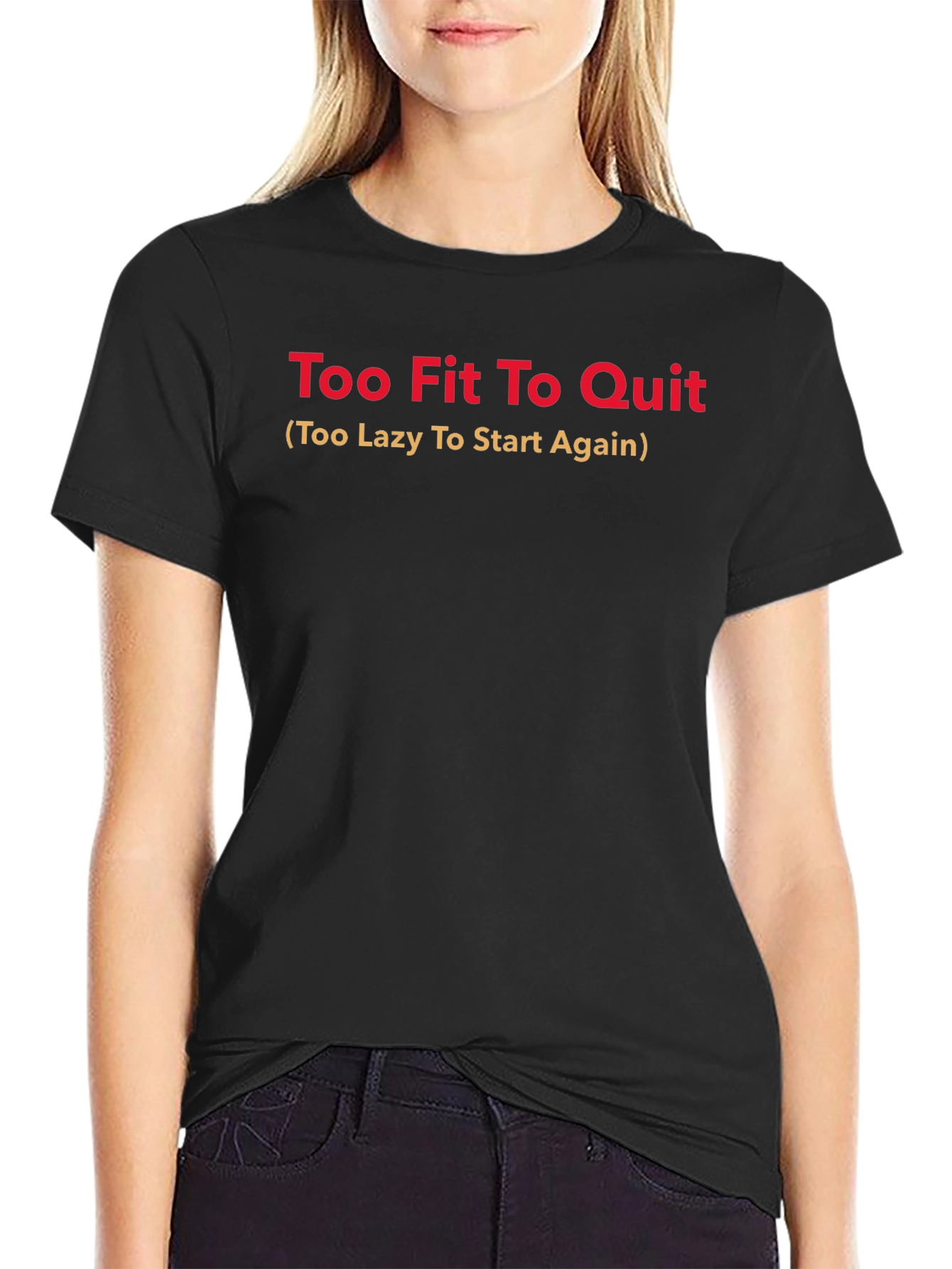 Black Too Fit To Quit Graphic Tee view 2