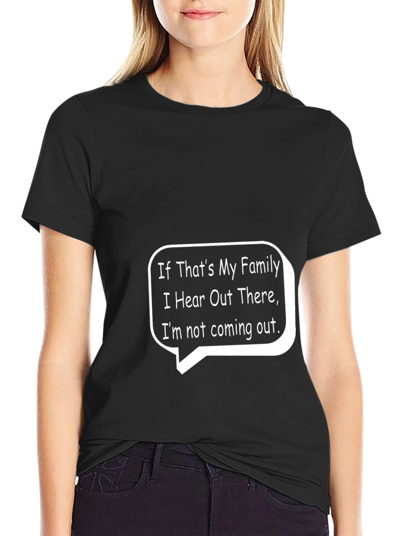 Black Funny "If That's My Family" Graphic Tee view 2