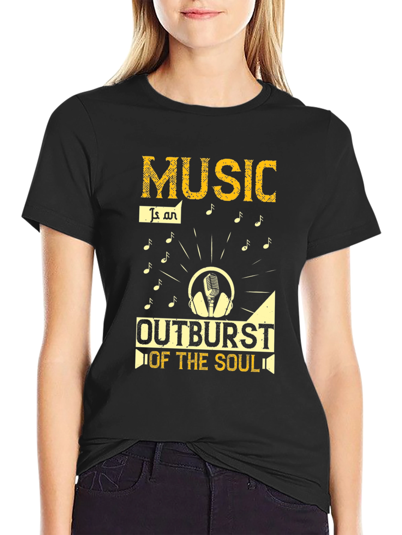 Black Music Outburst of the Soul Black T-Shirt view 2