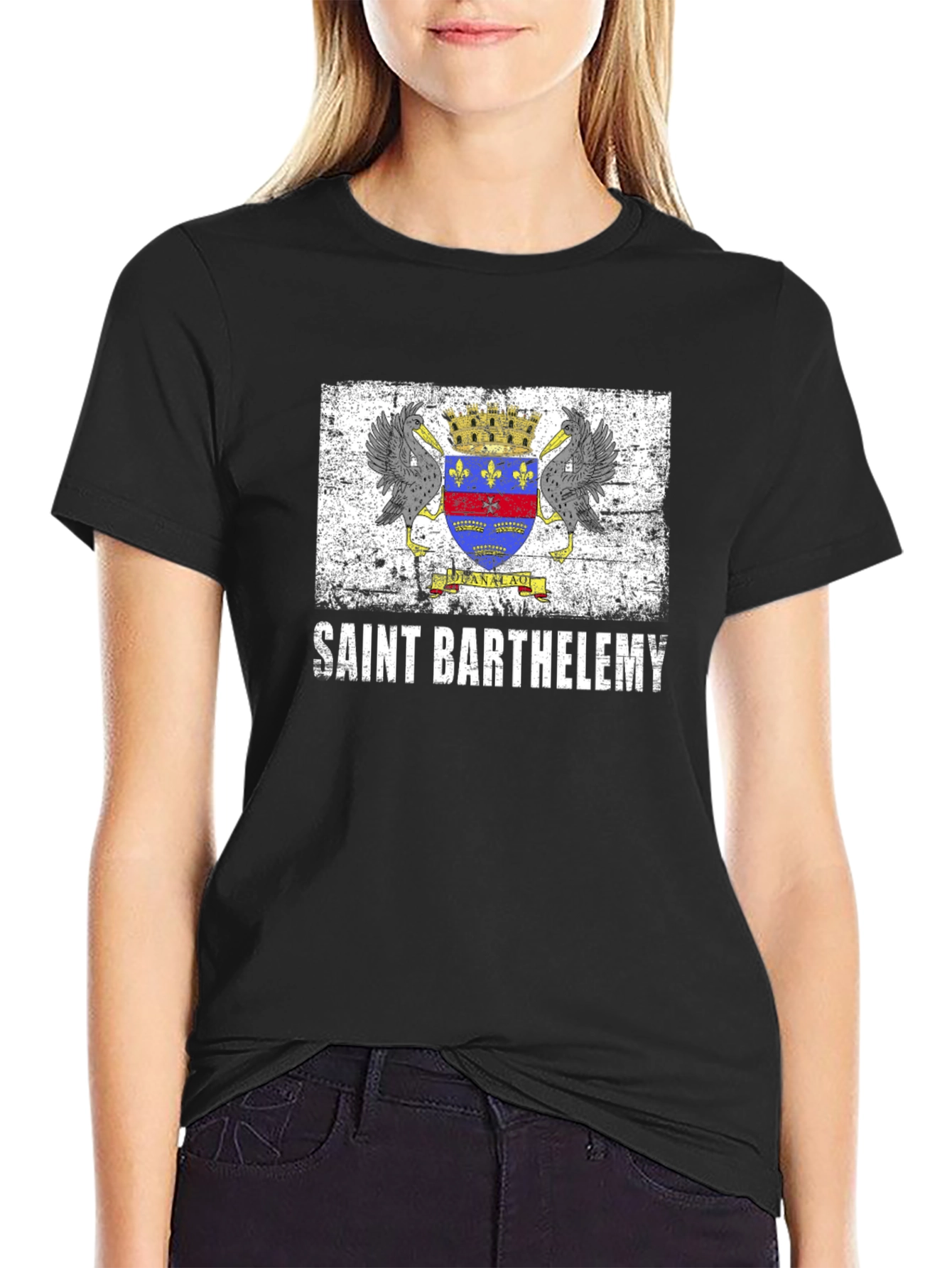 Saint Barthelemy Flag T-Shirt - Black - 2