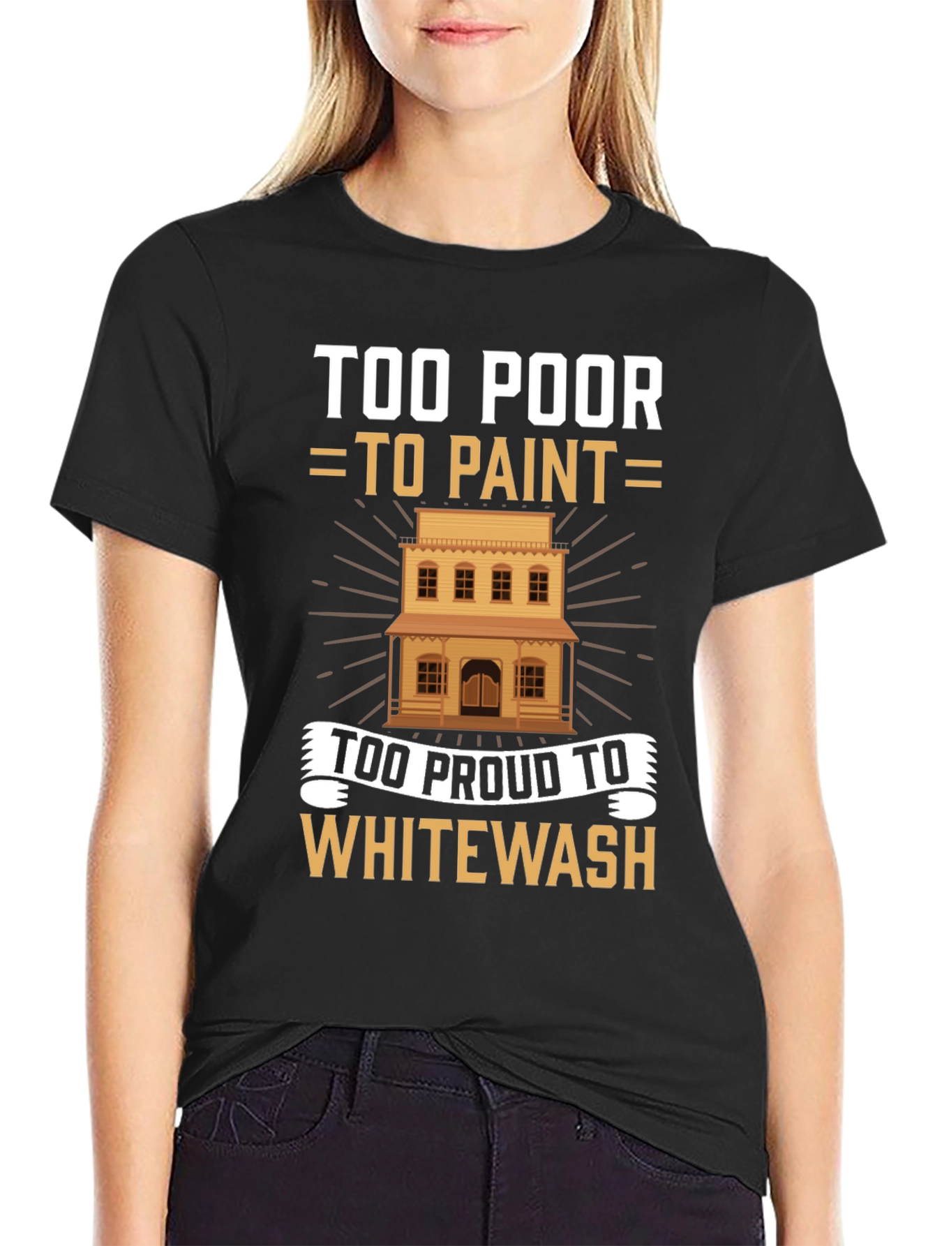 Black Funny Western Humor T-Shirt view 2